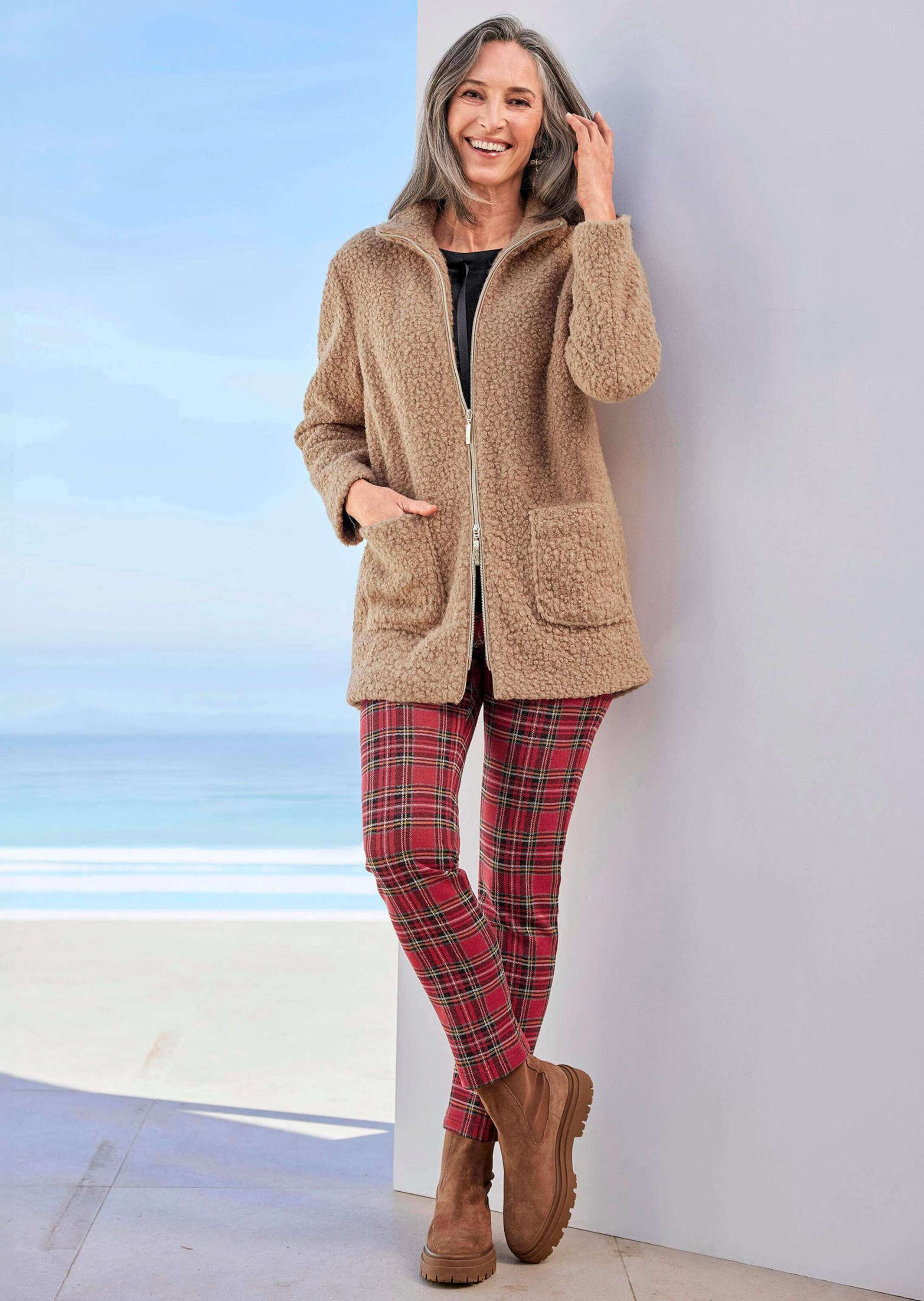 Thumbnail - GOLDNER Blouson "Kurzgröße Teddy Jacke mit Stehkragen"