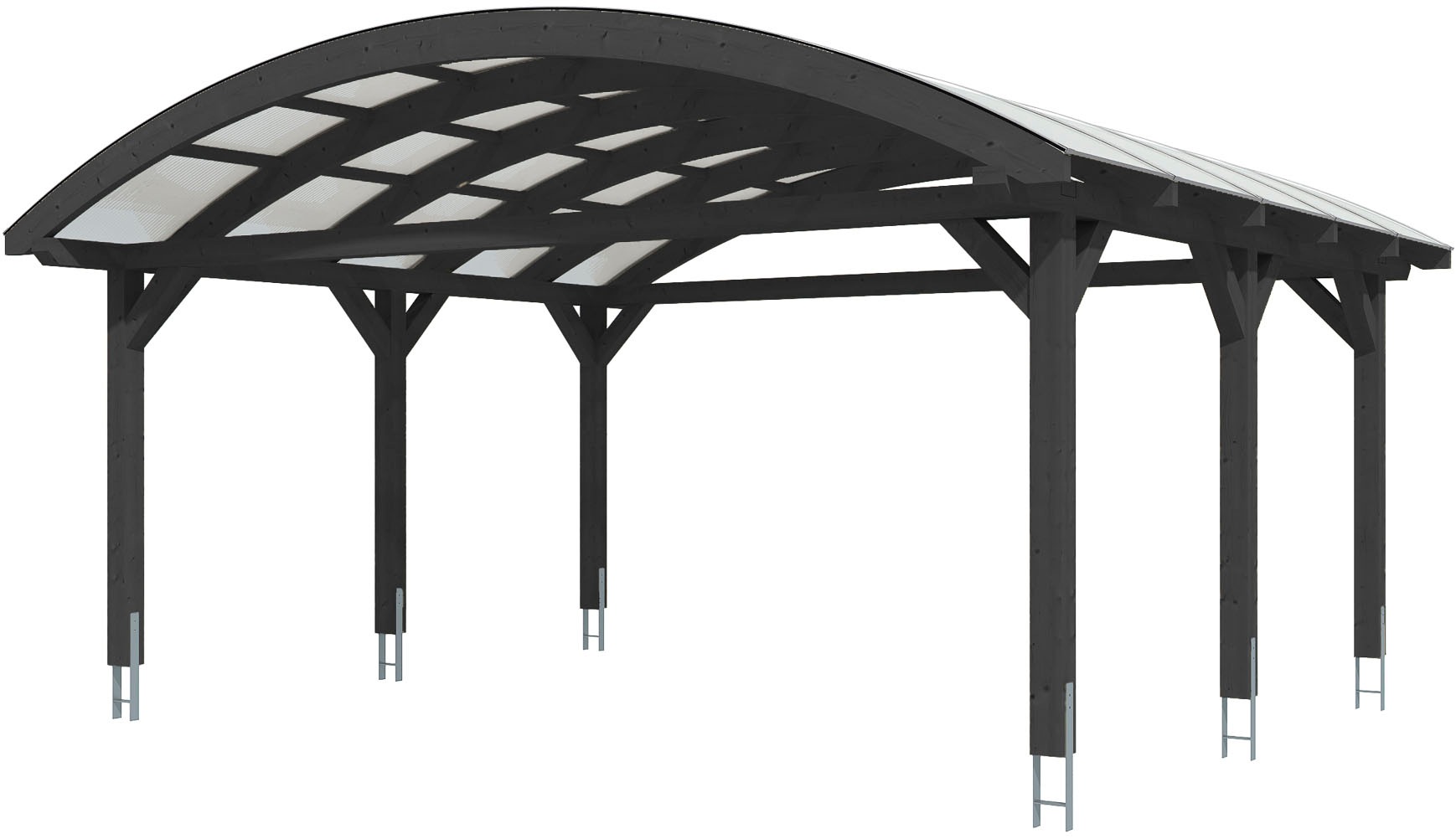 Skanholz Doppelcarport "Franken" Massivholz 550 cm Anthrazit