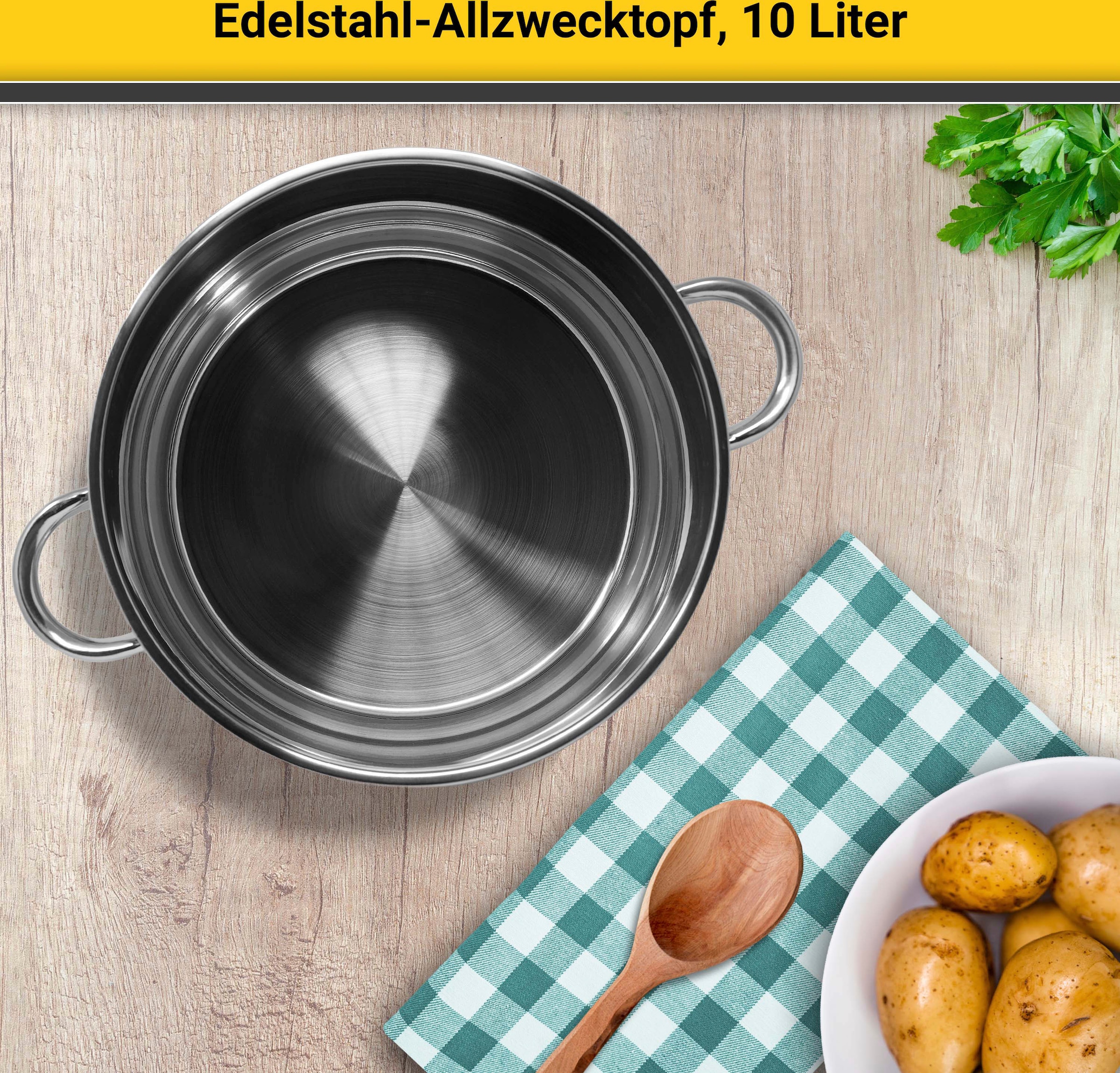 Krüger Kochtopf, Edelstahl, (1 tlg.), für Induktions-Kochfelder geeignet
