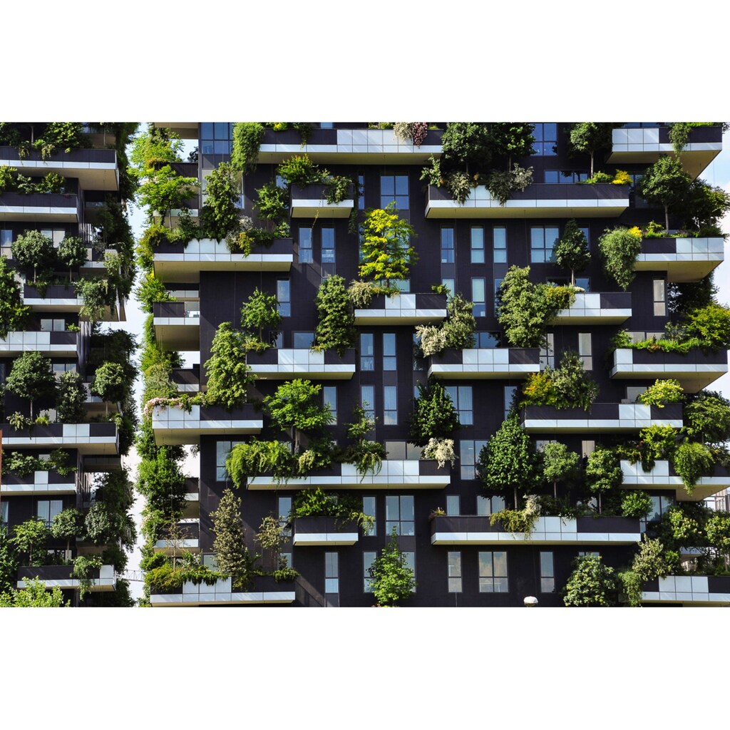 Papermoon Fototapete »Häuser mit Pflanzen«