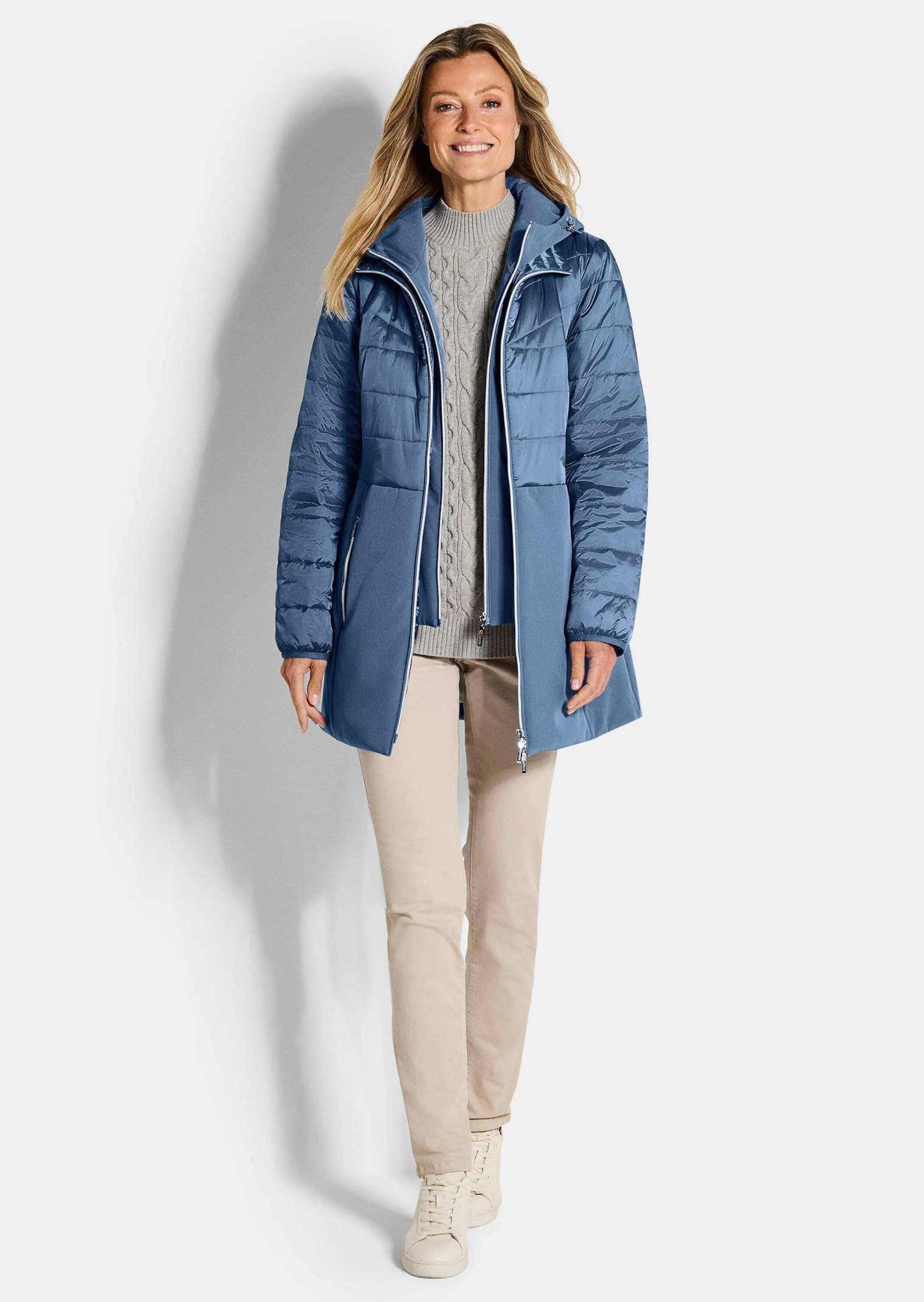 GOLDNER Langmantel "Kurzgröße Steppmantel mit Softshell-Einsatz" mit Softsh günstig online kaufen