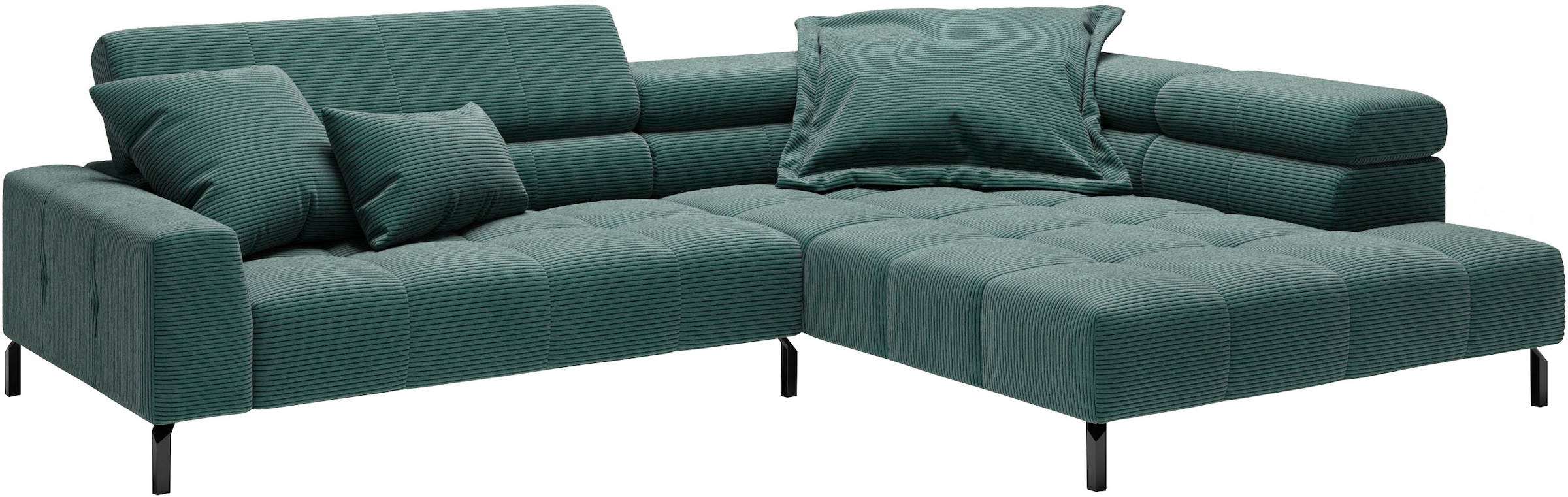 Places of Style Ecksofa »Cleveland, L-Form, incl. Kopfteilverstellung, Breite 311 cm«, wahlweise elektrischer Sitzvorzug
