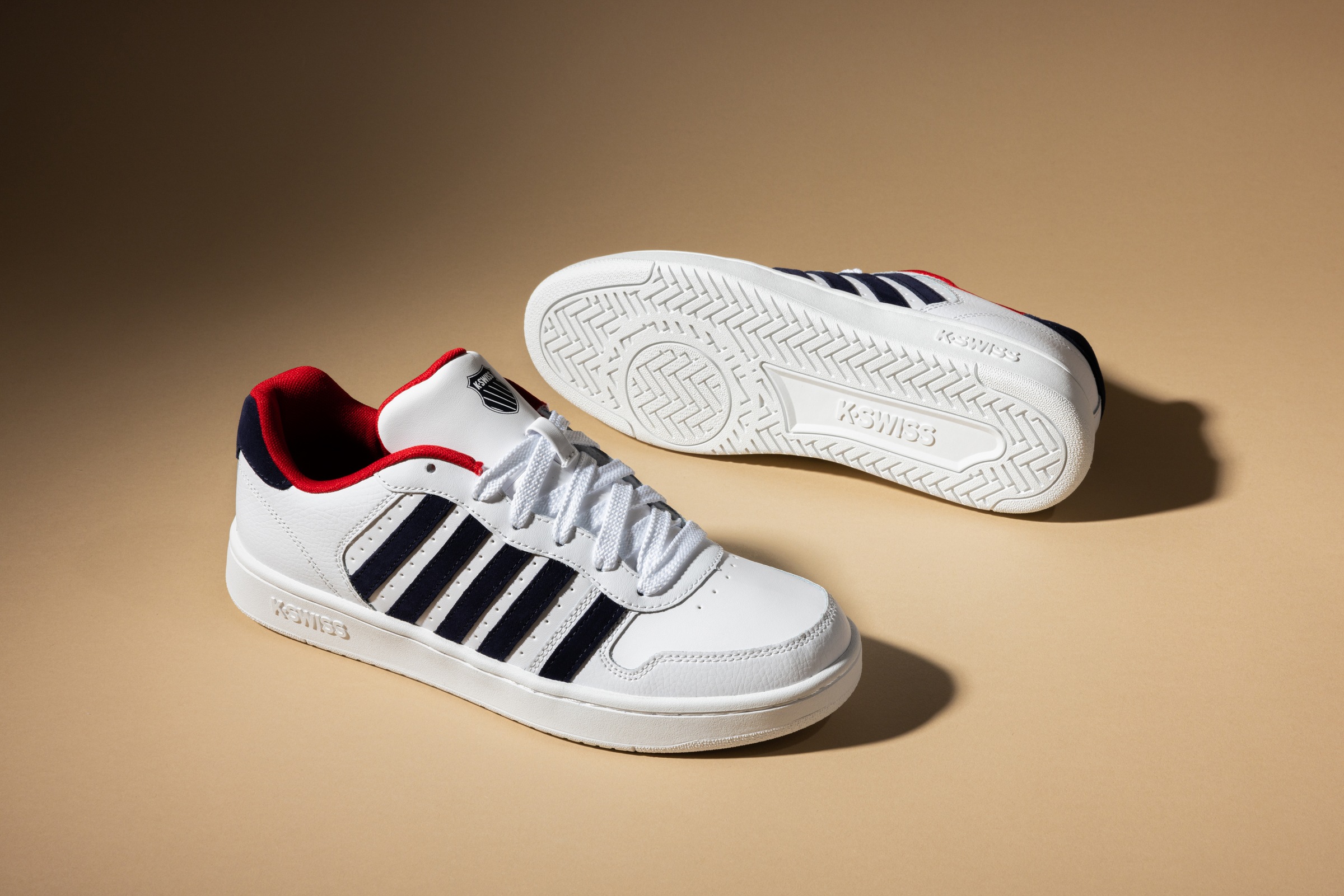 Sneaker K-SWISS "COURT PALISADES", Herren, Gr. 43, peacoat, weiß, weiß, Leder, Synthetik, Schuhe Sneaker 3