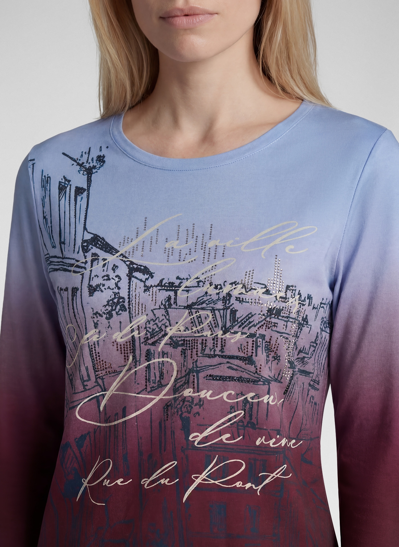 Rabe 3/4-Arm-Shirt mit Farbverlauf und Prints