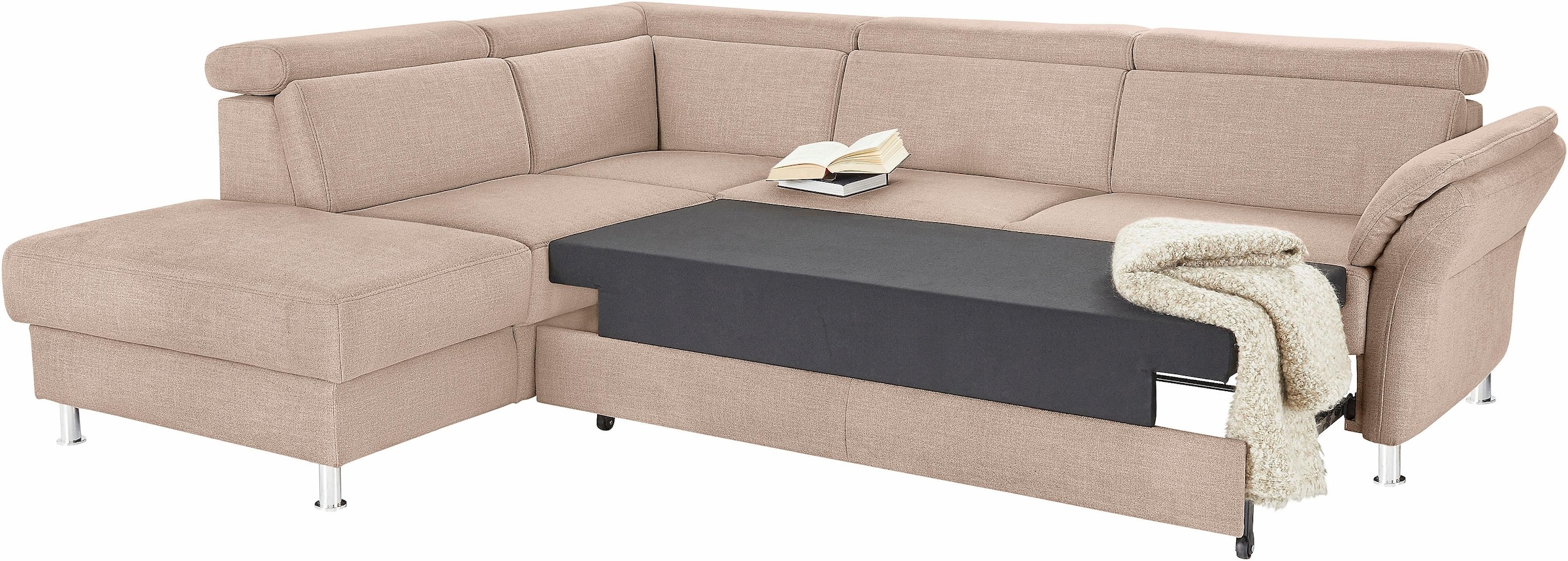sit&more Ecksofa »Avignon L-Form«, inklusive Kopfteilverstellung, wahlweise mit Bettfunktion