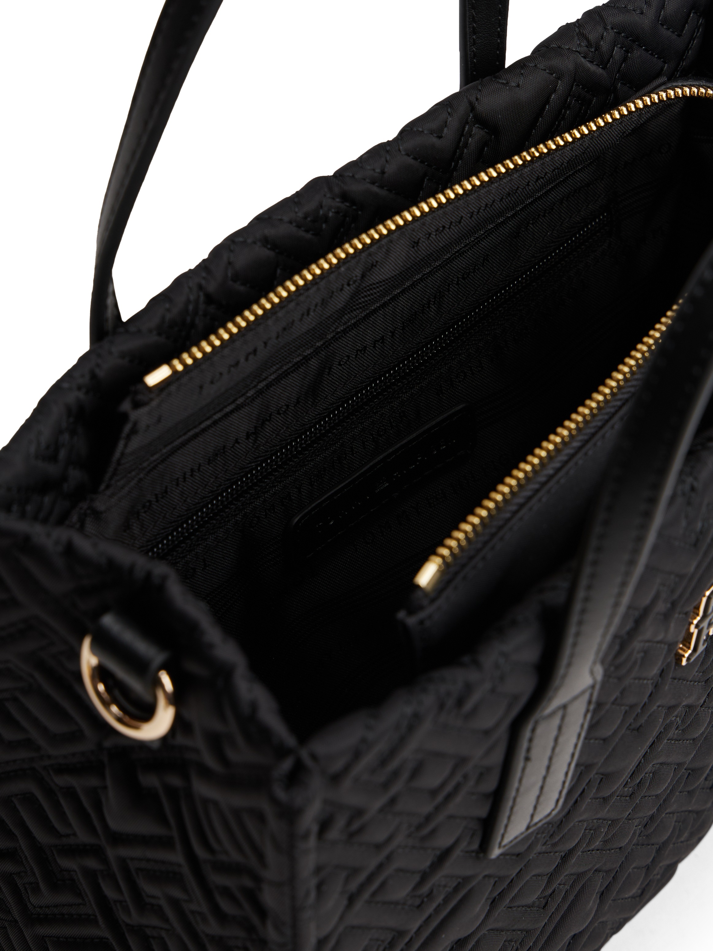Tragetasche TOMMY HILFIGER "TH CITY MINI TOTE MONO NYLON", Damen, Gr. B/H/T: 27cm x 21,5cm x 10,5cm, schwarz, Textil, Taschen, Damen Schultertasche, Businesstasche mit TH-Logoprägung 3