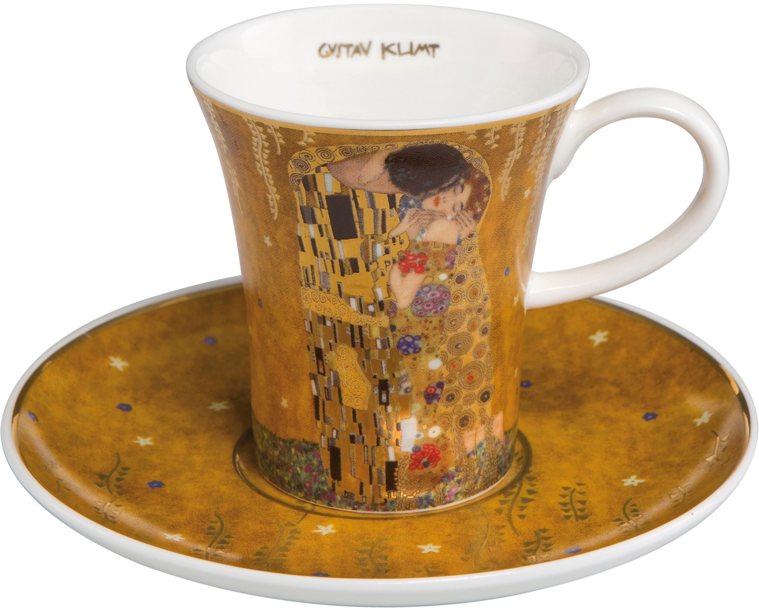 Goebel Espressotasse "Der Kuss", goldfarben