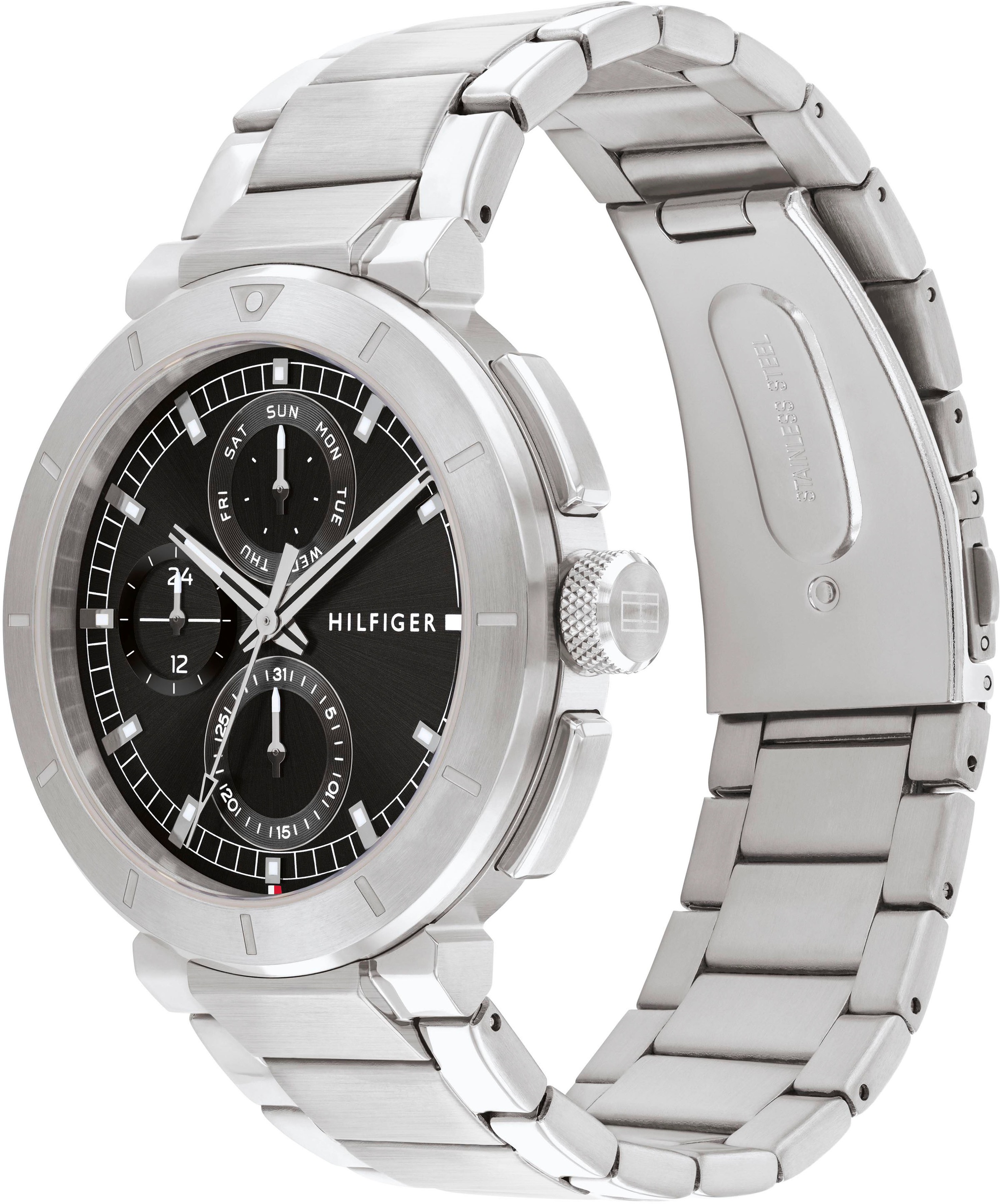 Tommy Hilfiger Multifunktionsuhr »LORENZO«, Quarzuhr, Armbanduhr, Herrenuhr, Datum, Edelstahlarmband