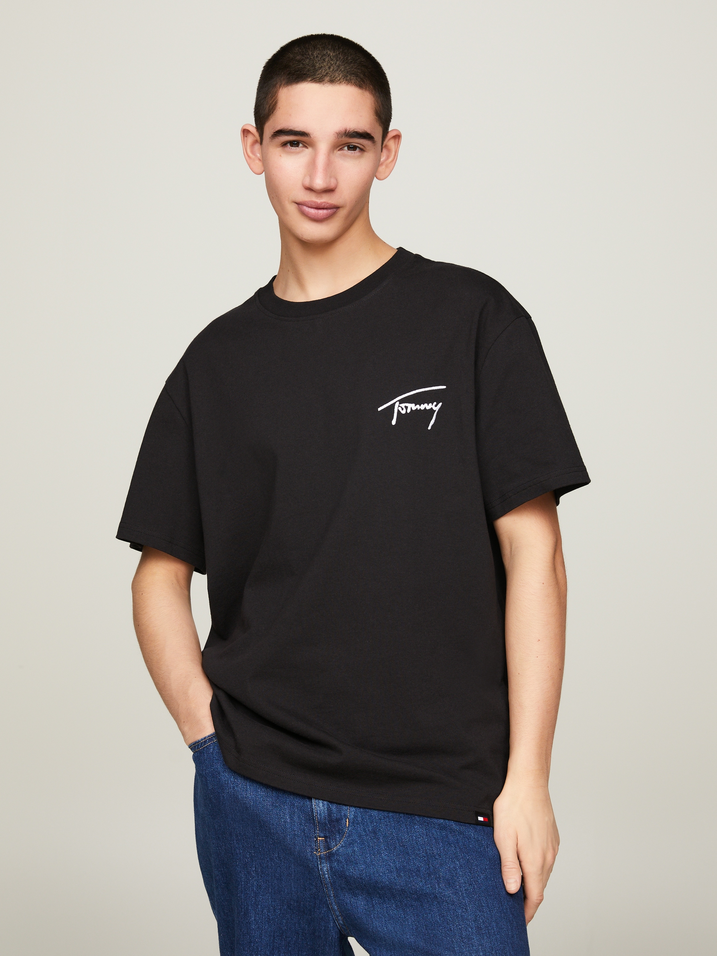 Tommy Jeans T-Shirt »TJM REG SIGNATURE TEE EXT«, mit aufgesticktem Signatur-Logo