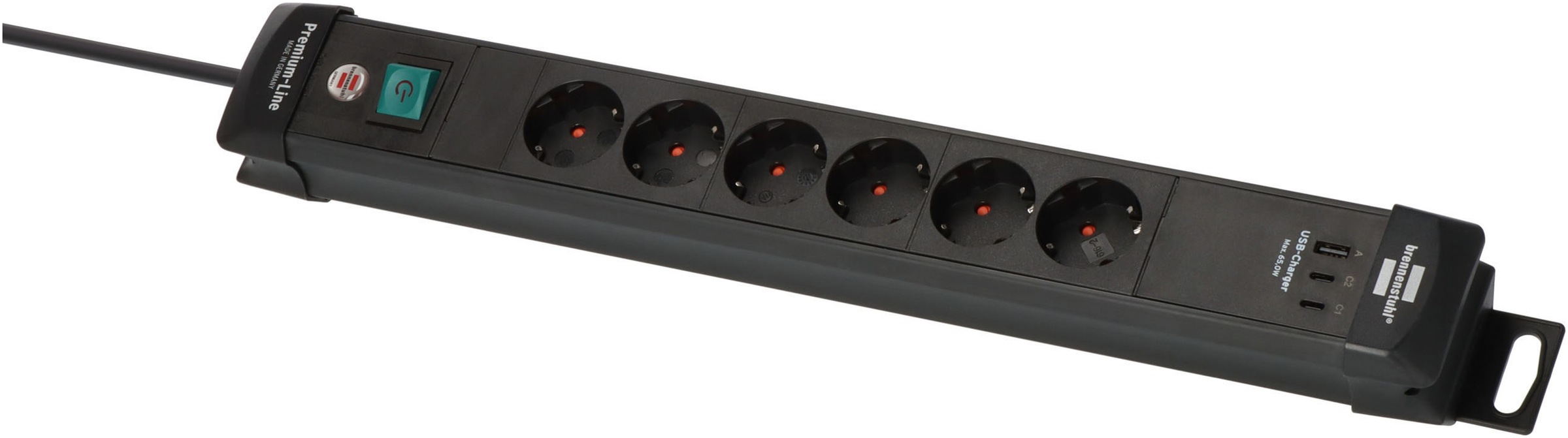 Brennenstuhl Steckdosenleiste »Premium-Line Steckdosenleiste 6-fach mit USB« 9-fach (Ein- / Ausschalter | Tragegriff | USB-Anschlüsse Kabellänge 3 m)