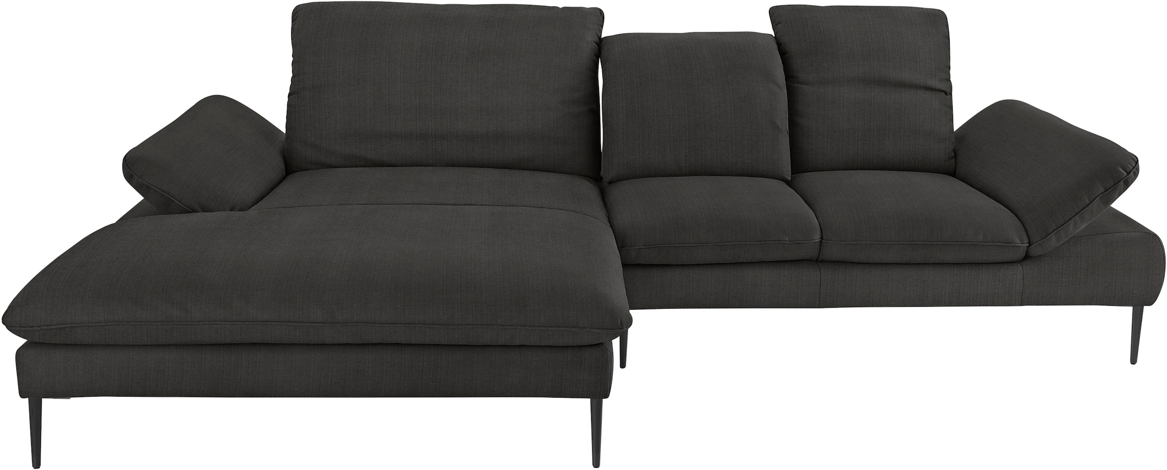 W.SCHILLIG Ecksofa »enjoy&MORE, Designsofa, elegant und bequem, L-Form«, Sitztiefenverstellung, Füße schwarz pulverbeschichtet, Breite 310 cm