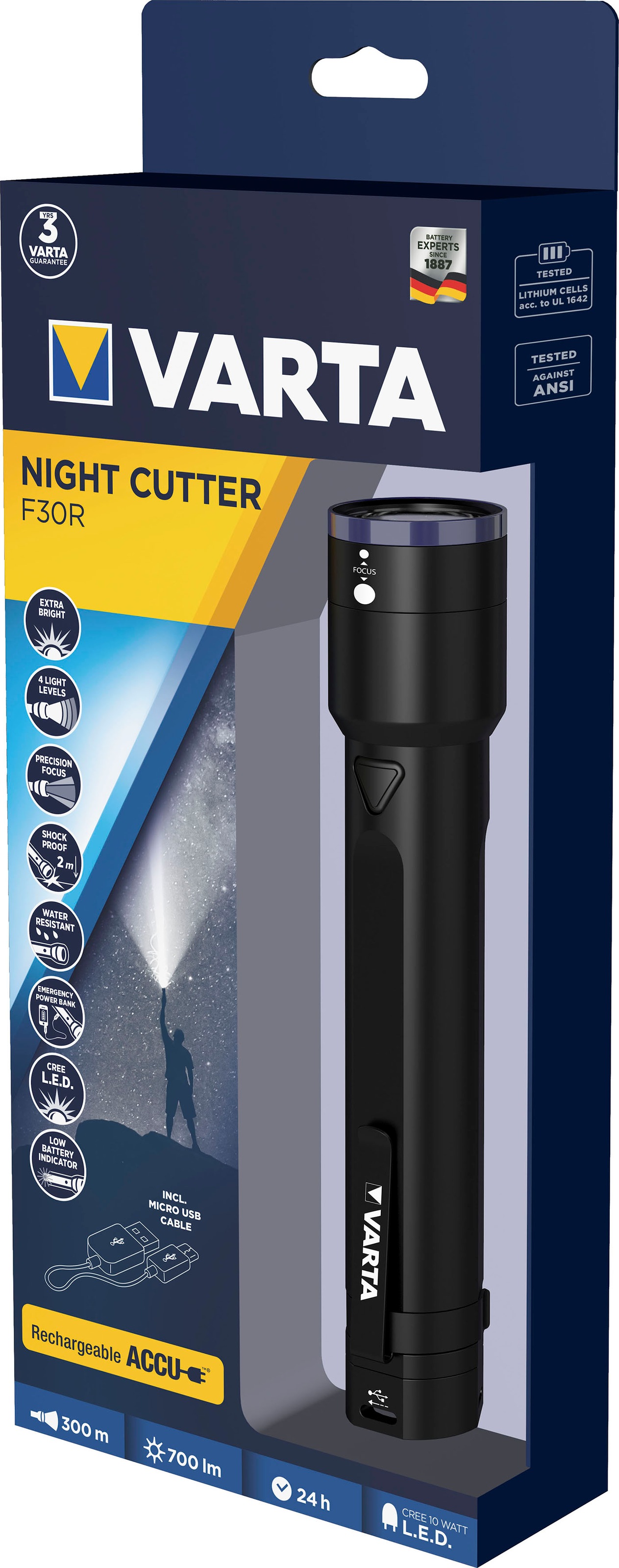 VARTA Handleuchte »VARTA Night Cutter F30R 10 Watt«