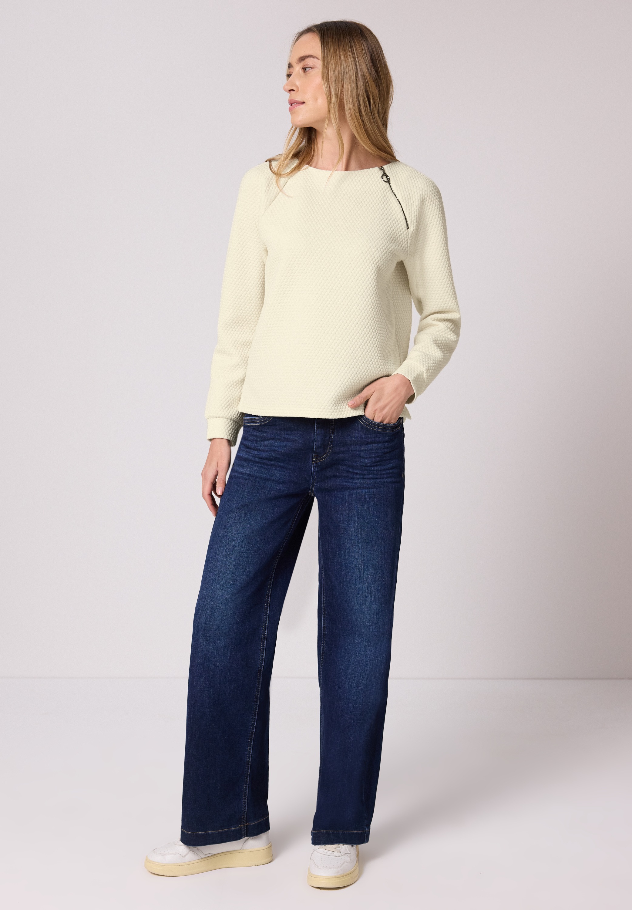 STREET ONE Langarmshirt mit U-Boot-Ausschnitt