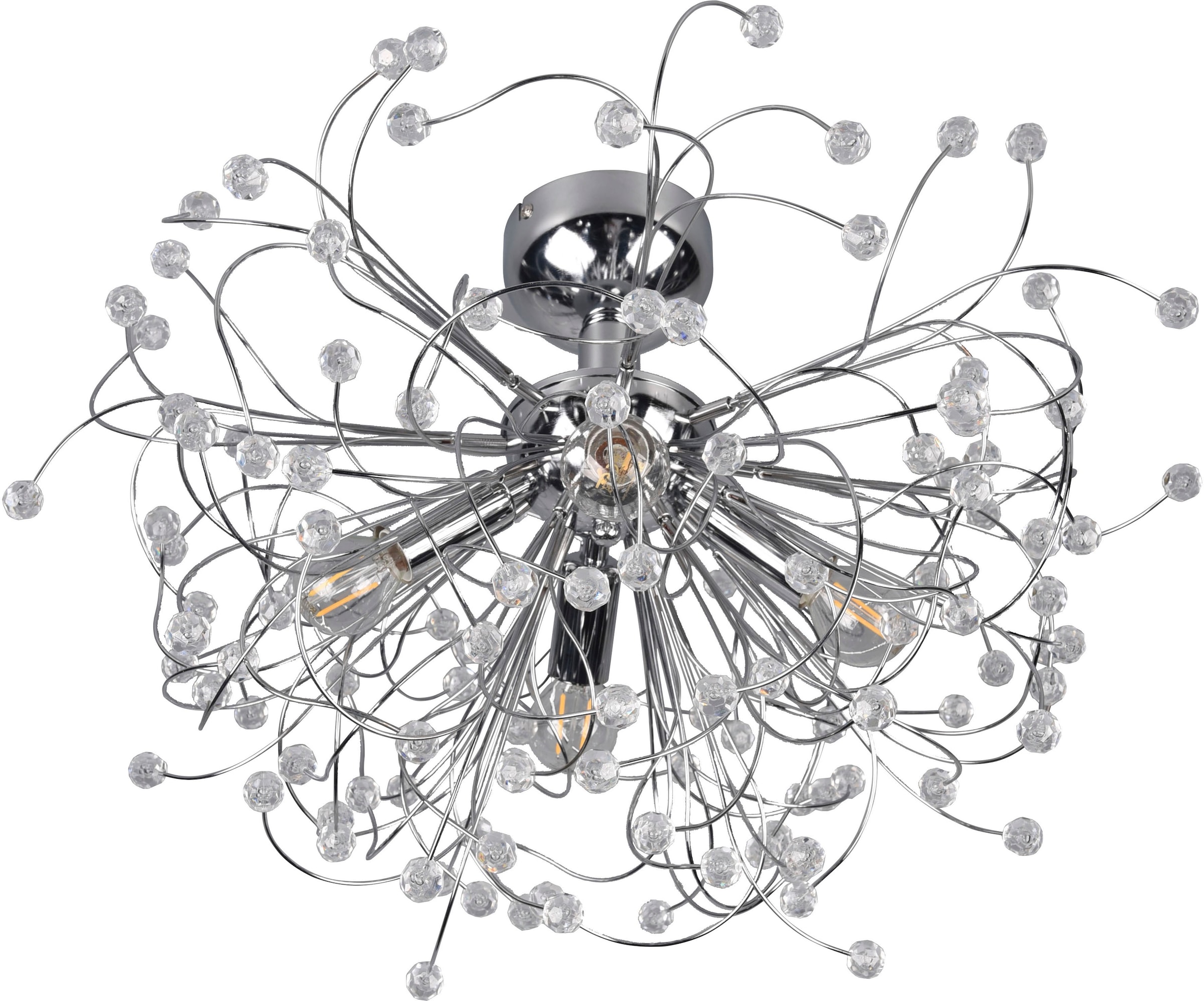 TRIO Leuchten Deckenleuchte »Gloria«, 4 flammig-flammig, Deckenlampe mit  Deko-Kugeln aus Acryl, Ø 55cm, exkl 4xE14 max 25W | BAUR