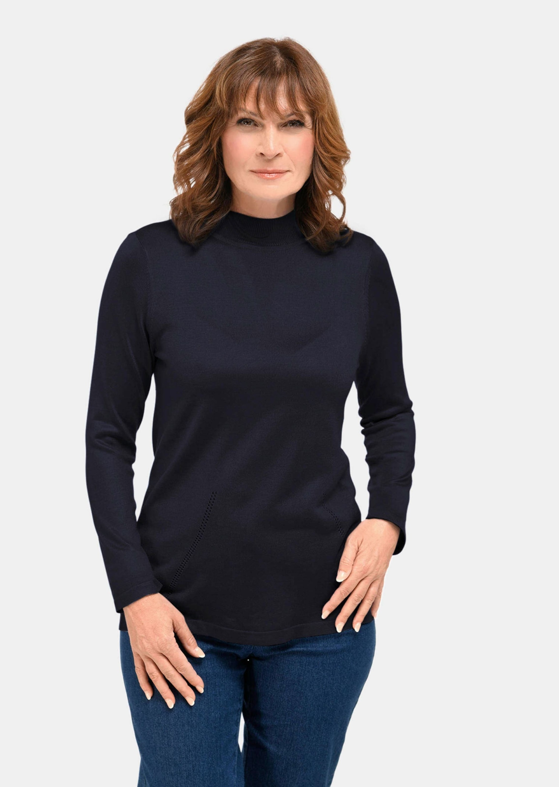 GOLDNER Strickpullover »Kurzgröße Unkomplizierter Stehbundpullover«