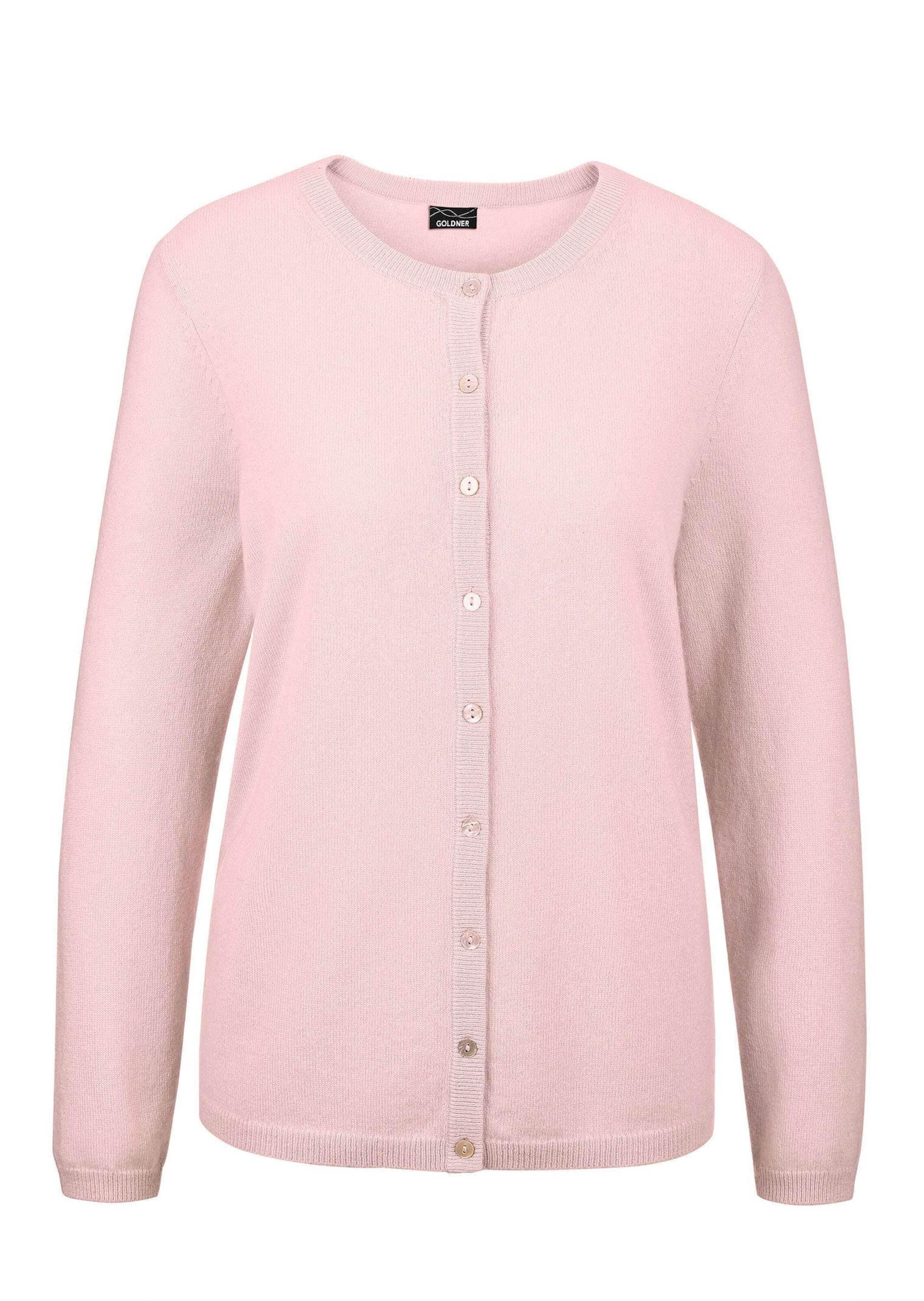 GOLDNER Strickjacke "Kurzgröße Kaschmirstrickjacke mit Rundhals" Ohne günstig online kaufen