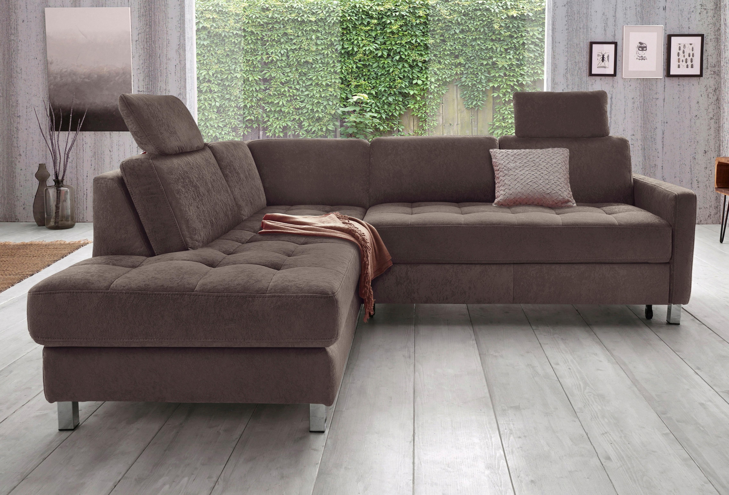 sit&more Ecksofa »Pablo L-Form«, wahlweise mit Bettfunktion