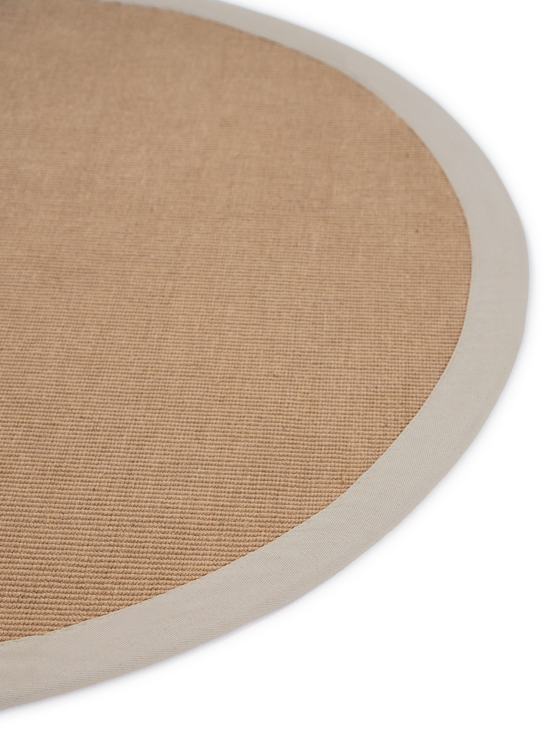 carpetfine Sisalteppich »Sisal«, rund, 5 mm Höhe, mit farbiger Bordüre, Anti-Rutsch Rückseite