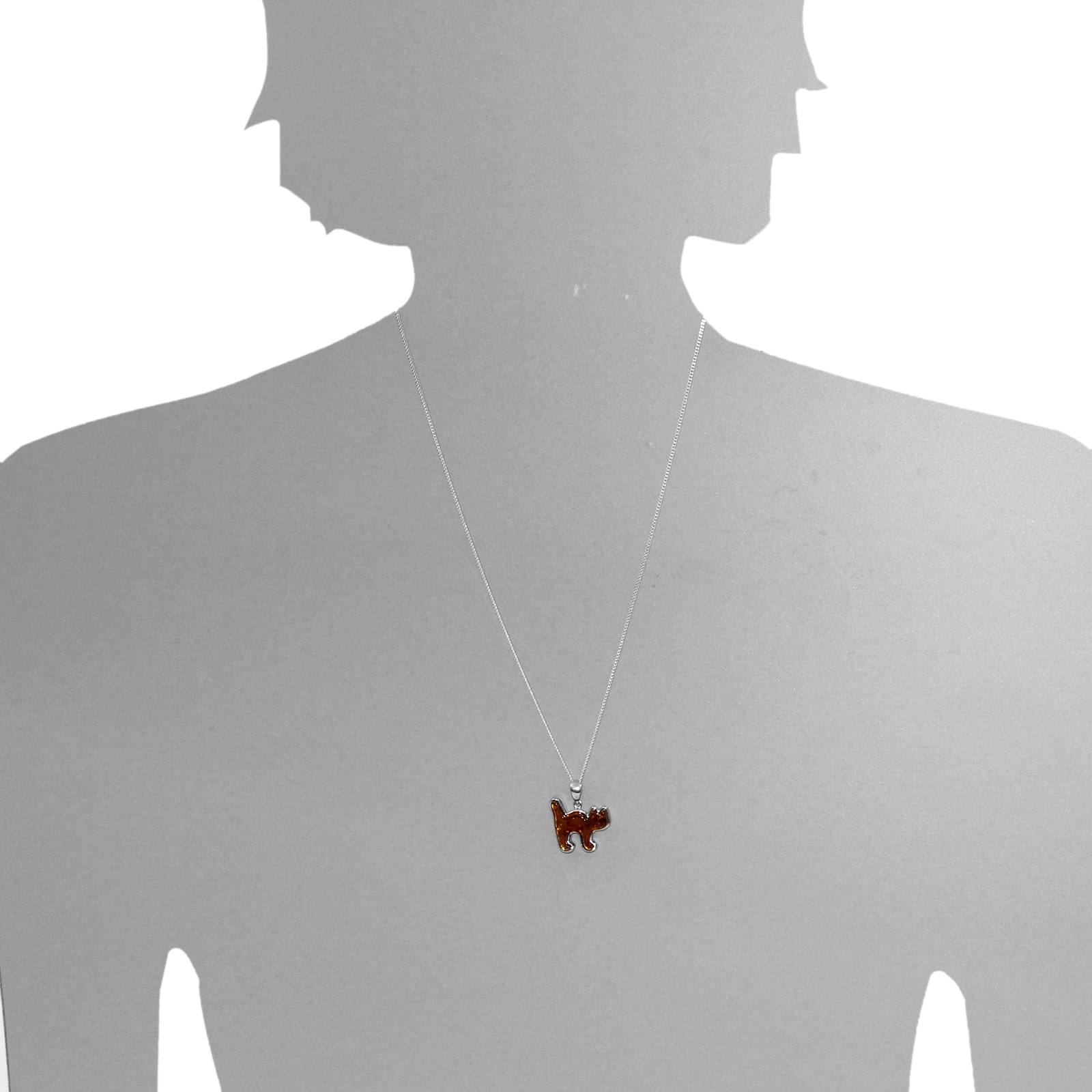 OSTSEE-SCHMUCK Kettenanhänger »- Katze - Silber 925/000 - Bernstein«