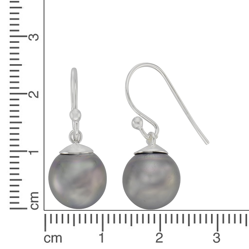 Zeeme Paar Ohrhänger »925/- Sterling Silber Perle grau«
