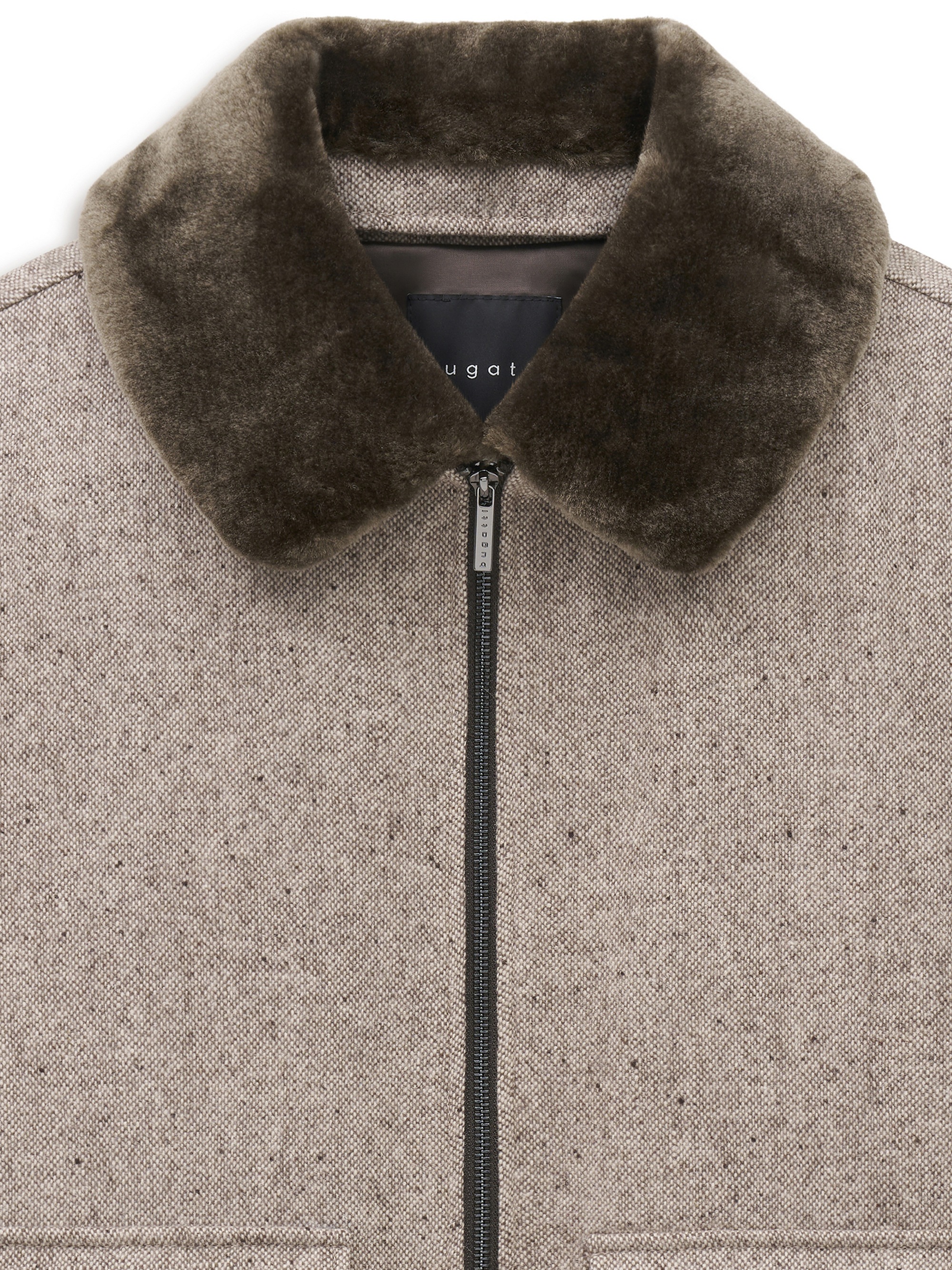 bugatti Blouson »Regular Fit« ohne Kapuze Regular Fit Wolle Fellkragen