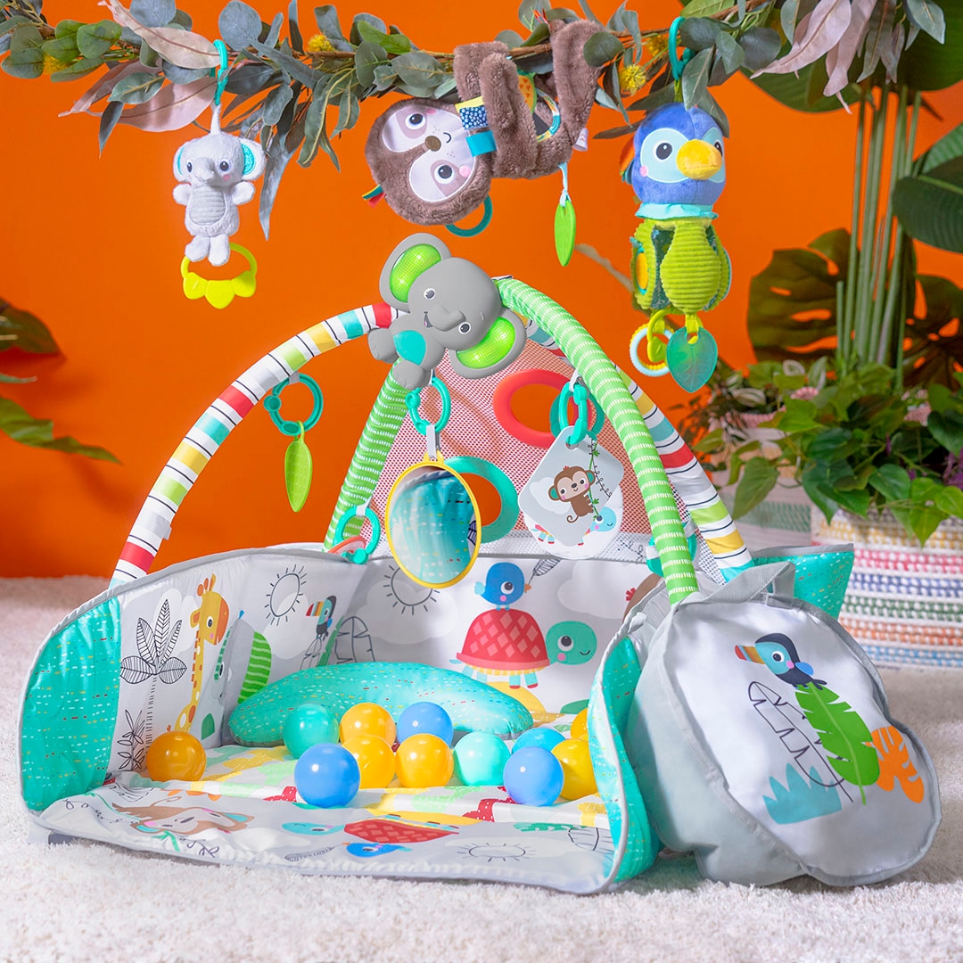 Bright Starts Spielbogen »5-in-1 Your Way Ball Play™ Activity Gym & Ball Pit - Totally Tropical™«, mit Licht und Sound