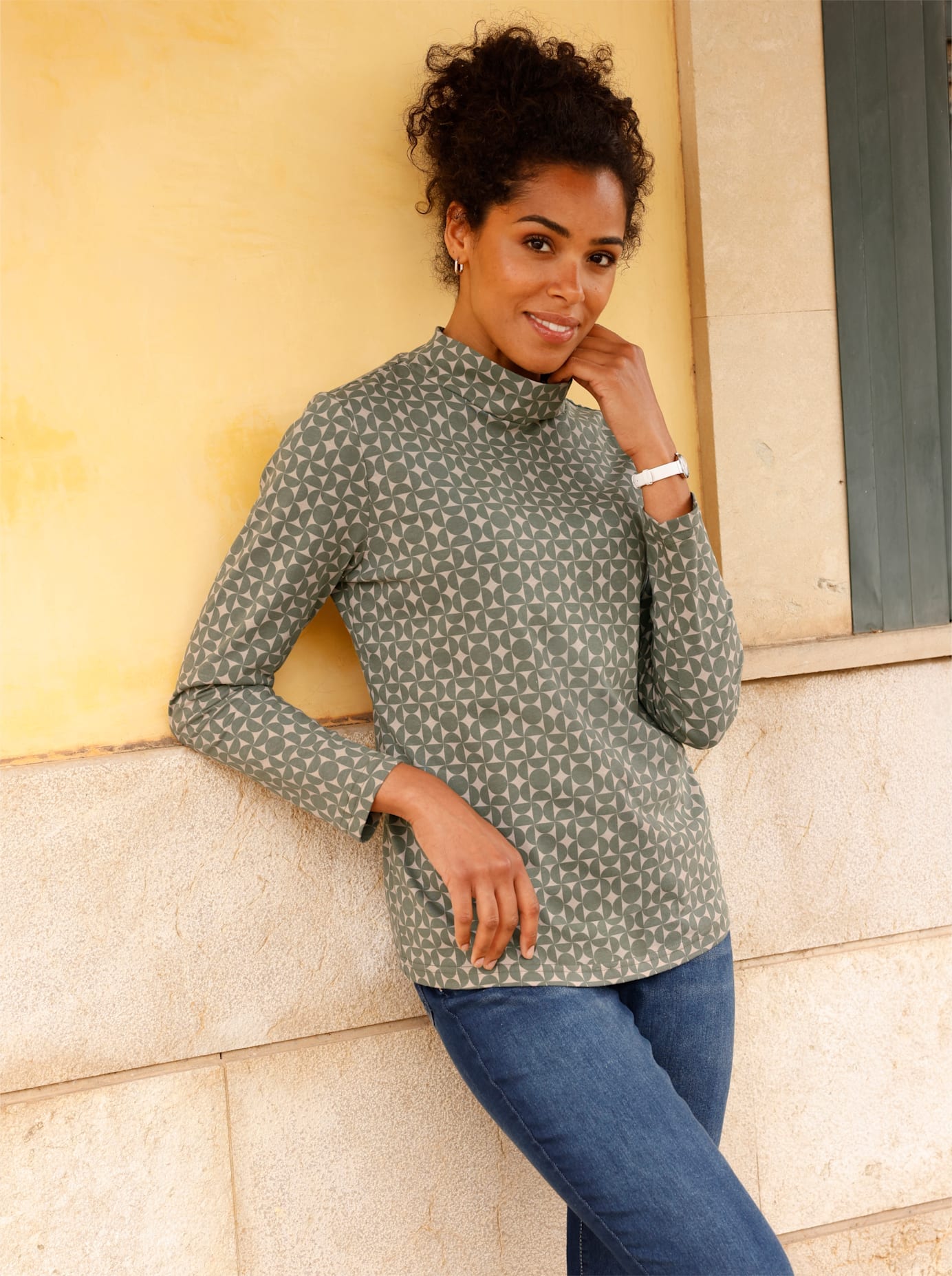 Classic Basics Stehkragenshirt "Langarm-Shirt" 1