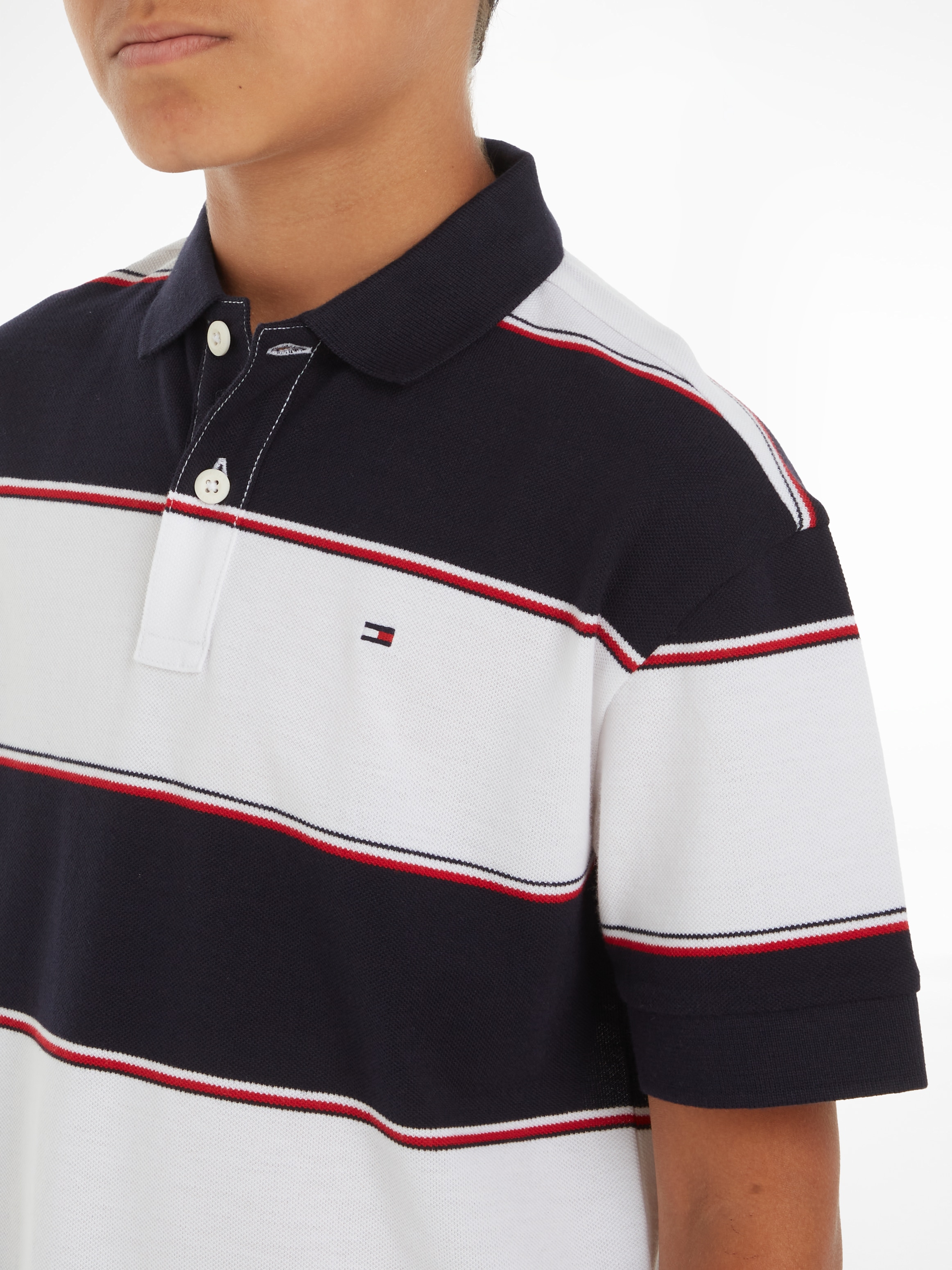 Tommy Hilfiger Poloshirt »GLOBAL RUGBY STRIPE POLO S/S«, Kinder bis 16 Jahre