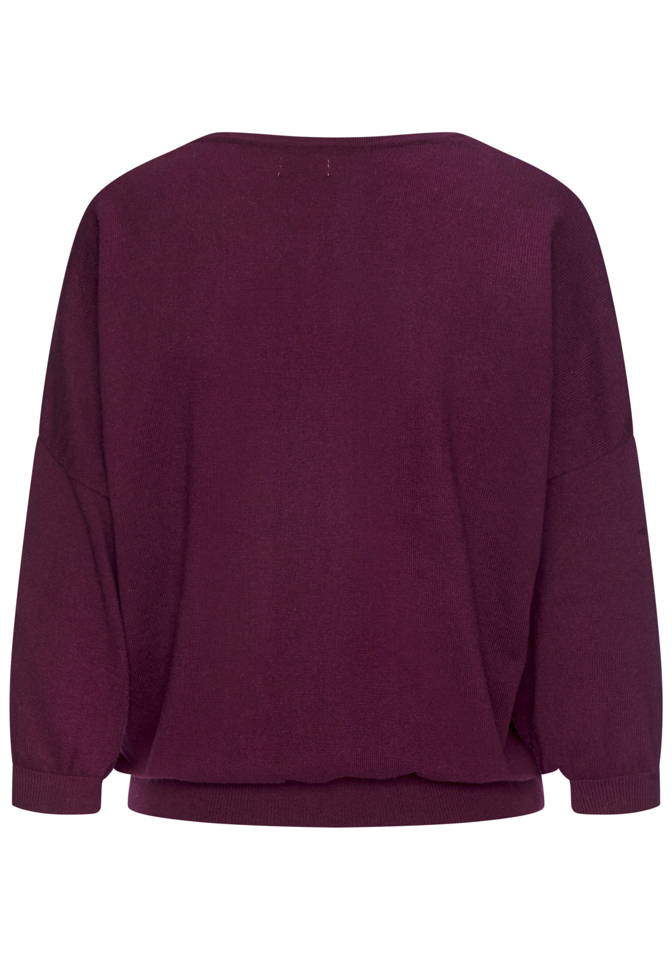Fledermauspullover VIVANCE, Damen, Gr. 32/34, bordeaux, Strick, Obermaterial: 60% Baumwolle, 40% Polyamid, unifarben, figurumspielend hüftlang, V-Ausschnitt, Pullover, aus weicher Feinstrickqualität, mit V-Ausschnitt und lockerer Passform, Topseller 2