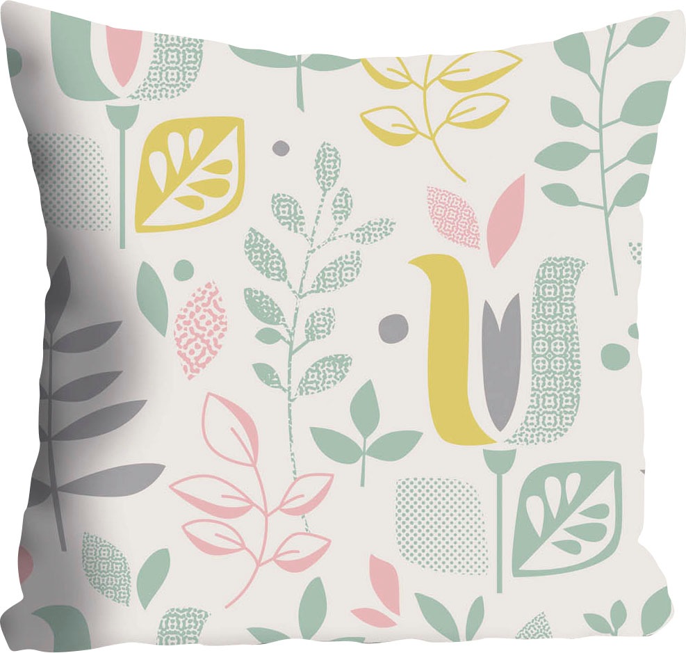 queence Dekokissen "Denise" Kissenhülle,Abstrakte Blumen,Bunt,Modern,Kunst, günstig online kaufen