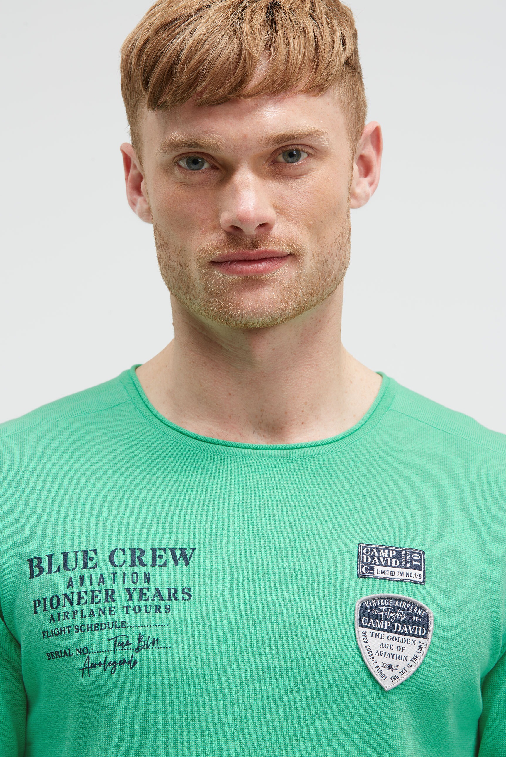 CAMP DAVID Rundhalspullover aus Feinstrick