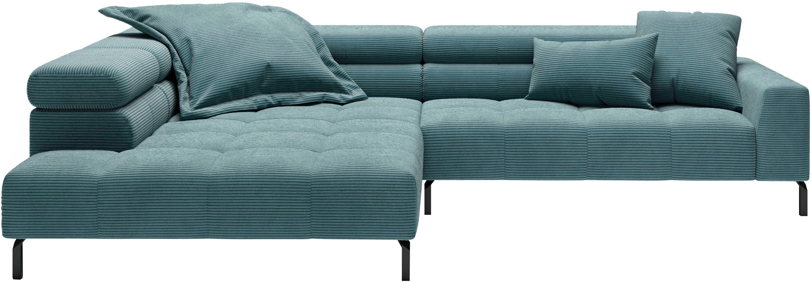 Home affaire Ecksofa "Claya, 311 cm breit, L-Form, inkl. Kopfteilverstellung" mit elektrischem Sitzvorzug im Hauptelement