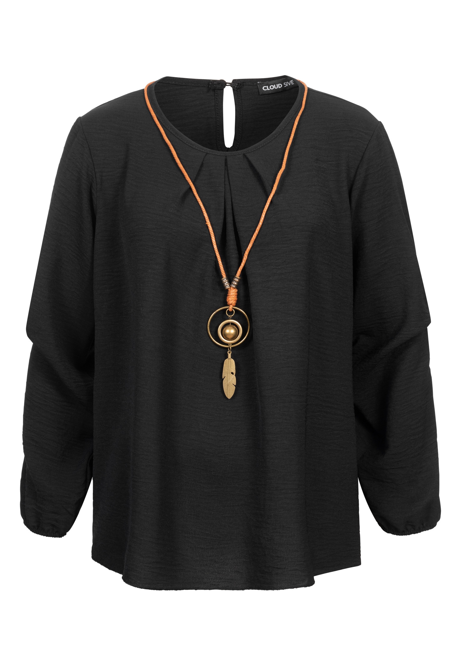 CLOUD 5IVE Klassische Bluse "CLOUD 5IVE Longsleeve Blouse with Necklace"