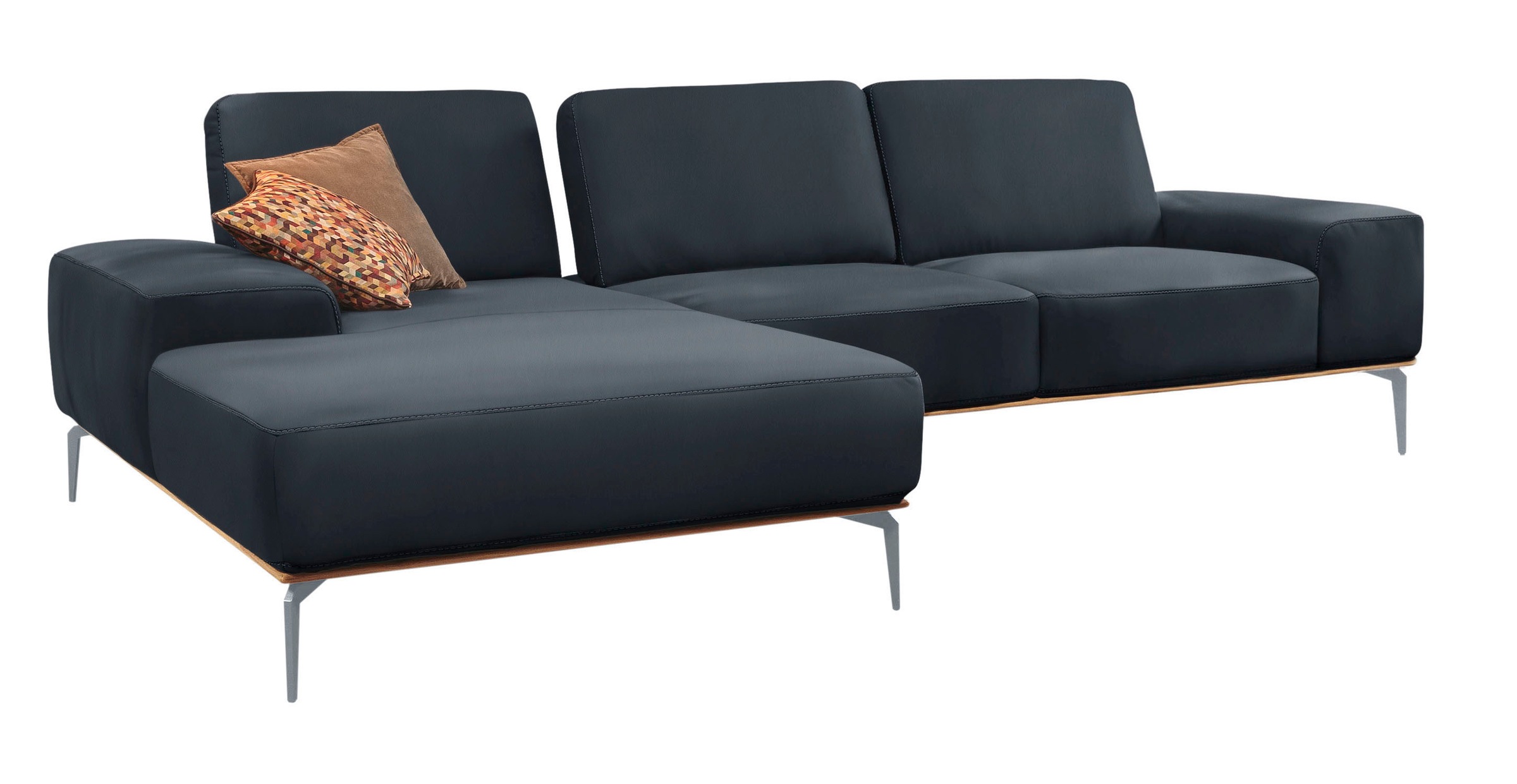 Thumbnail - W.SCHILLIG Ecksofa "run, Designsofa mit tollem Sitzkomfort, bequem, L-Form", mit elegantem Holzsockel, Füße in Silber ma...