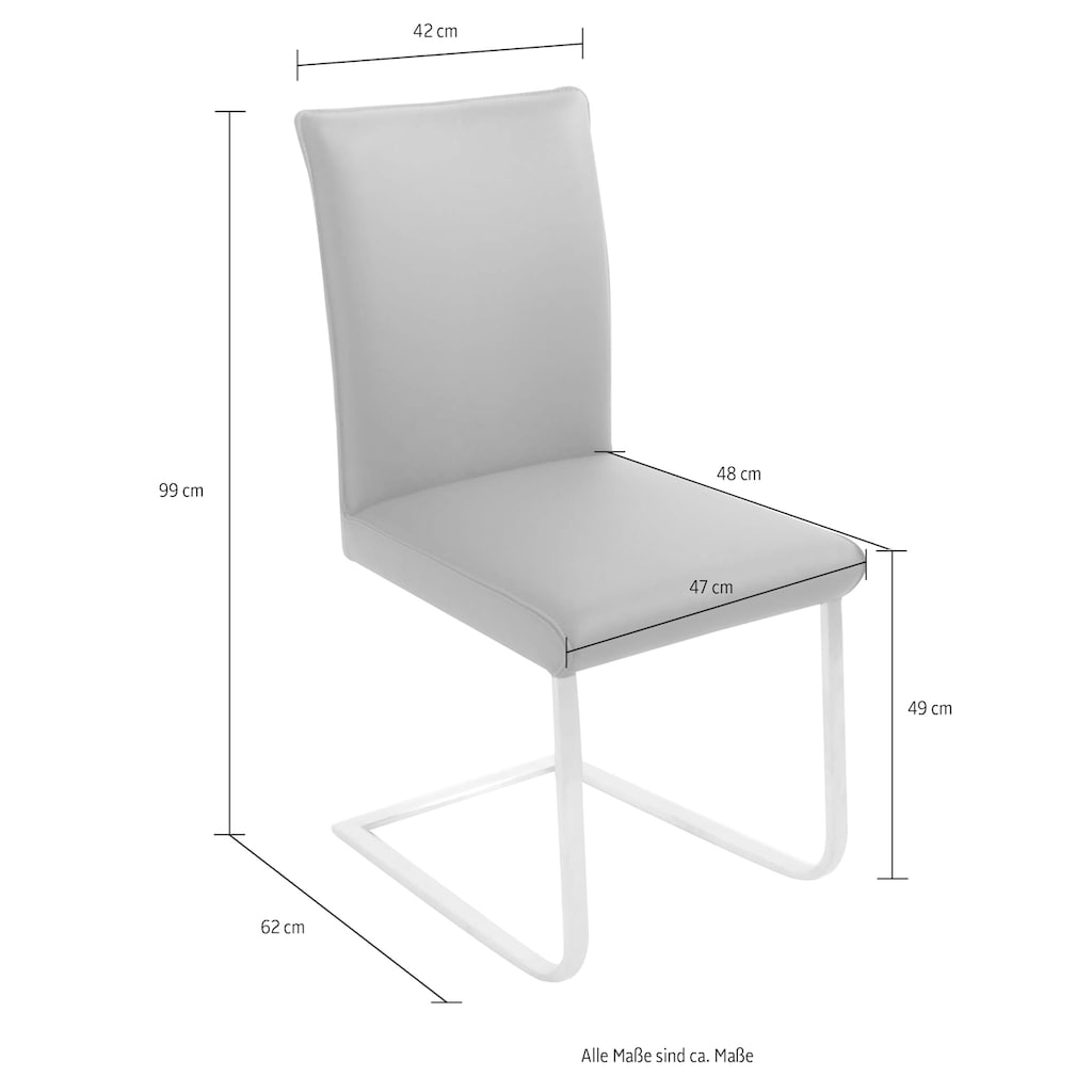 K+W Komfort & Wohnen Freischwinger »Santos III«, Leder Longlife BRONCO