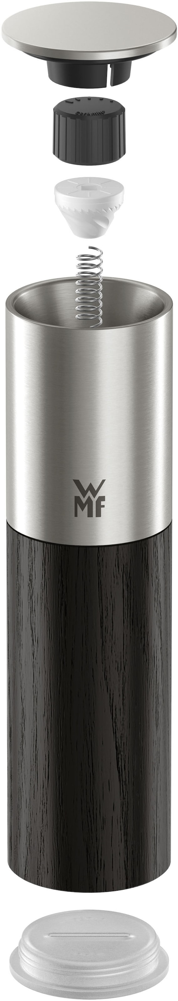 WMF Gewürzmühle »Nature«, (1 St.), Keramikmahlwerk, einstellbarer Mahlgrad, Aromaschutzdeckel, Holz