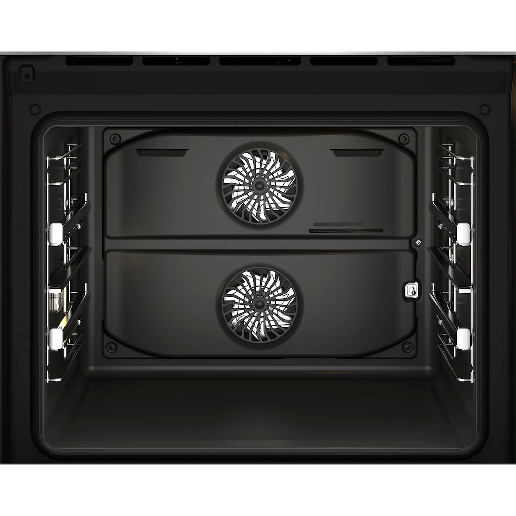 BEKO Einbaubackofen »BBVM13400XDS«, BBVM13400XDS, mit 2-fach-Teleskopauszug, SteamShine, Split&Cook