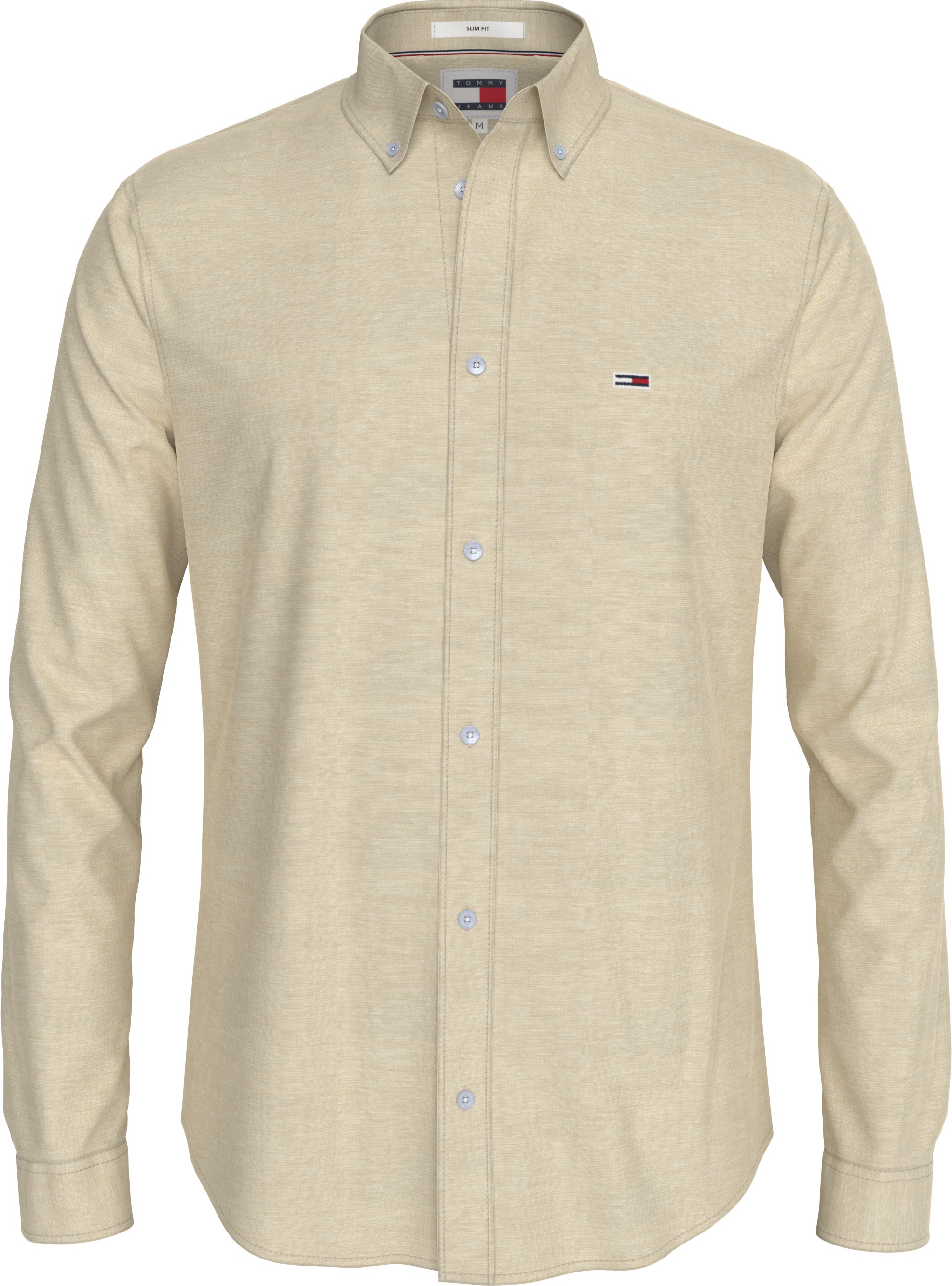 Tommy Jeans Langarmhemd »TJM Slim Stretch Oxford Shirt« mit Flaglabel auf der Brust