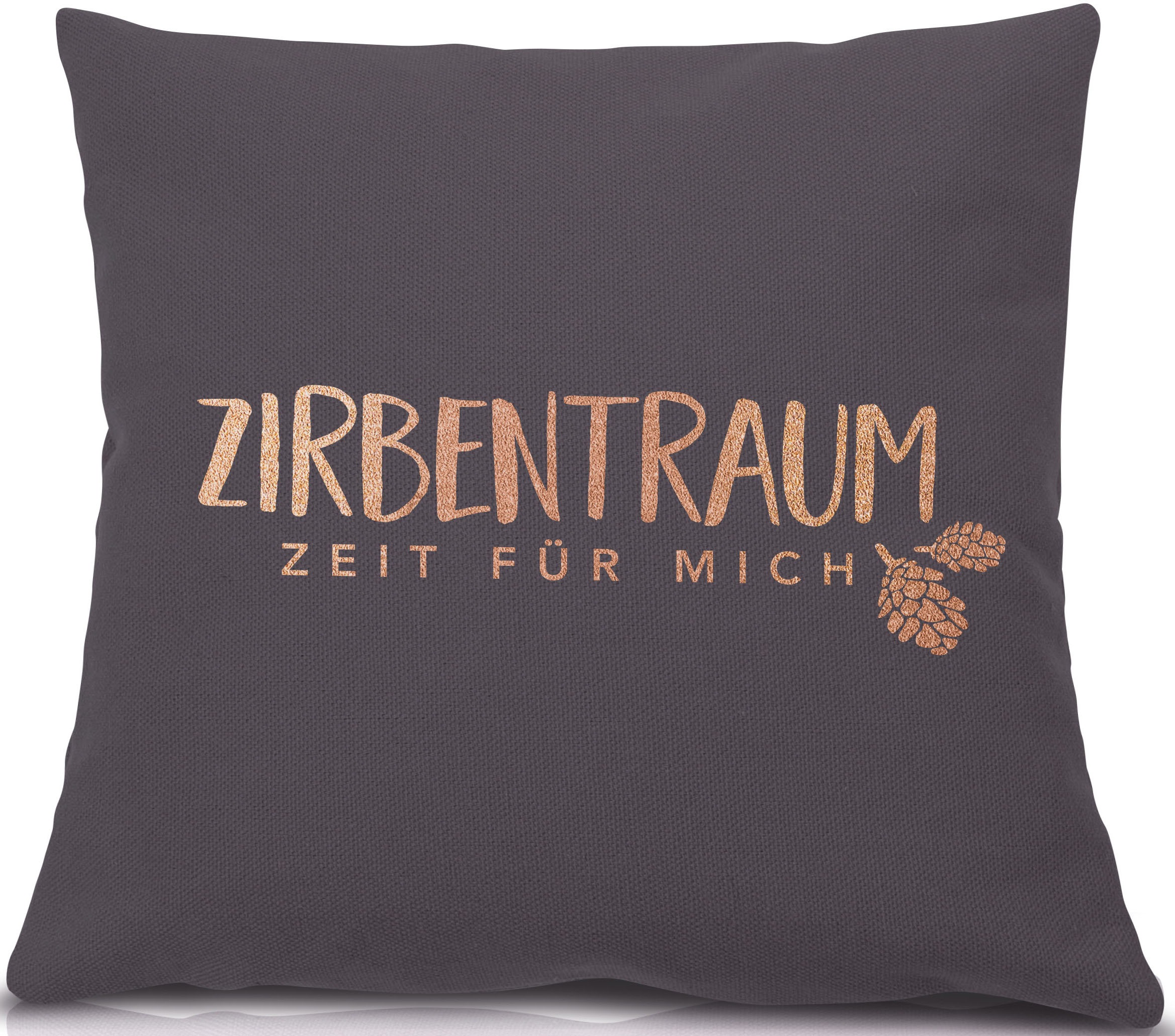 herbalind Zirbenkissen »Zirbentraum in Violett/Roségold 40x40 mit Reißverschluss - Gefüllt«, (1 tlg.), mit hochwertigen Zirbenholzflocken 100% Baumwolle - Made in Germany