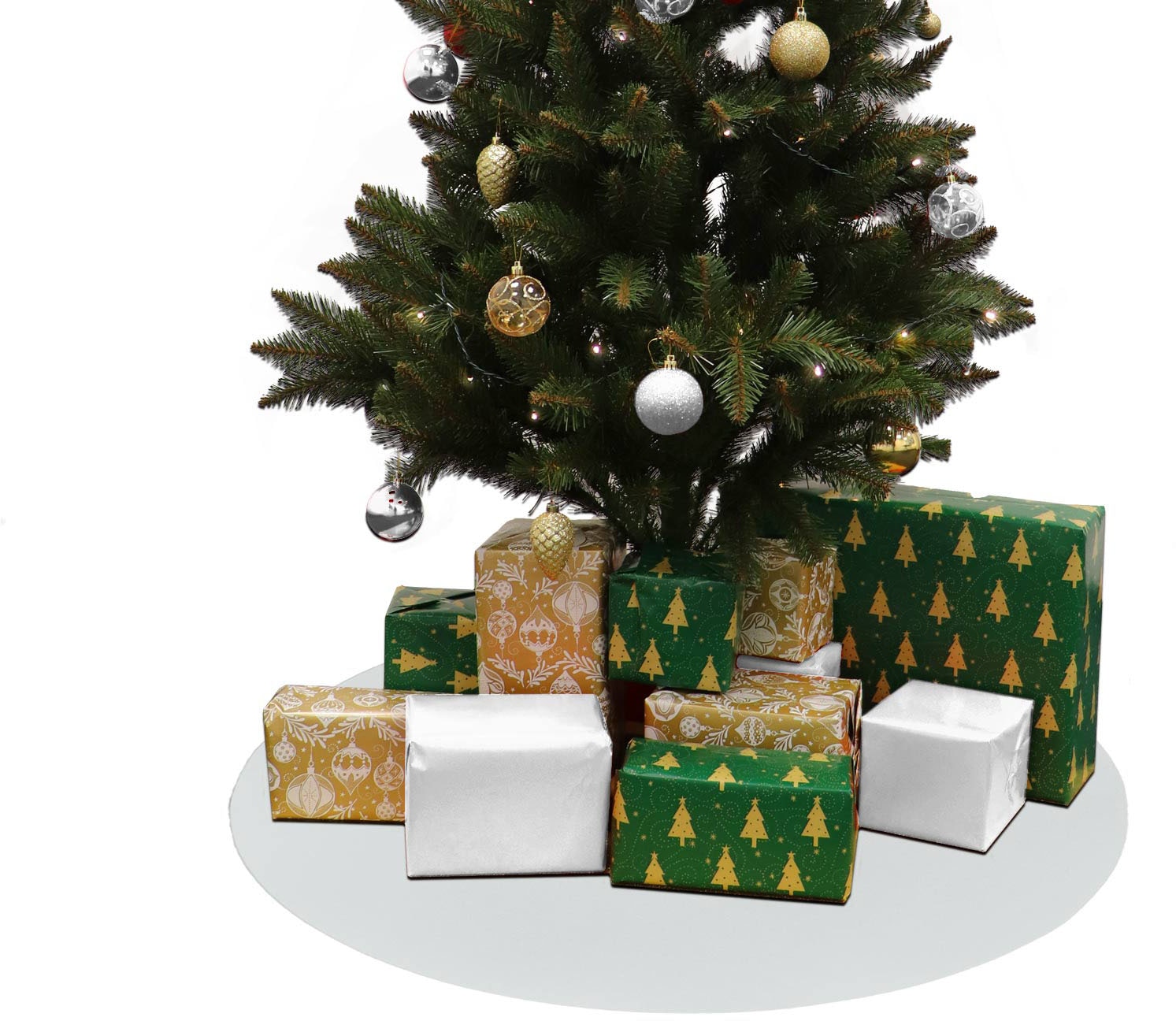 Baumteppich "Weihnachtsbaum & Adventskranz Unterlage "REVExpo", Made in Belgium", weiß, H:5mm Ø:100cm, Polypropylen (PP), PRIMAFLOR-IDEEN IN TEXTIL, Teppiche, in 3 Größen, Uni-Farben, Filzunterlage, rutschsicher, Weihnachten