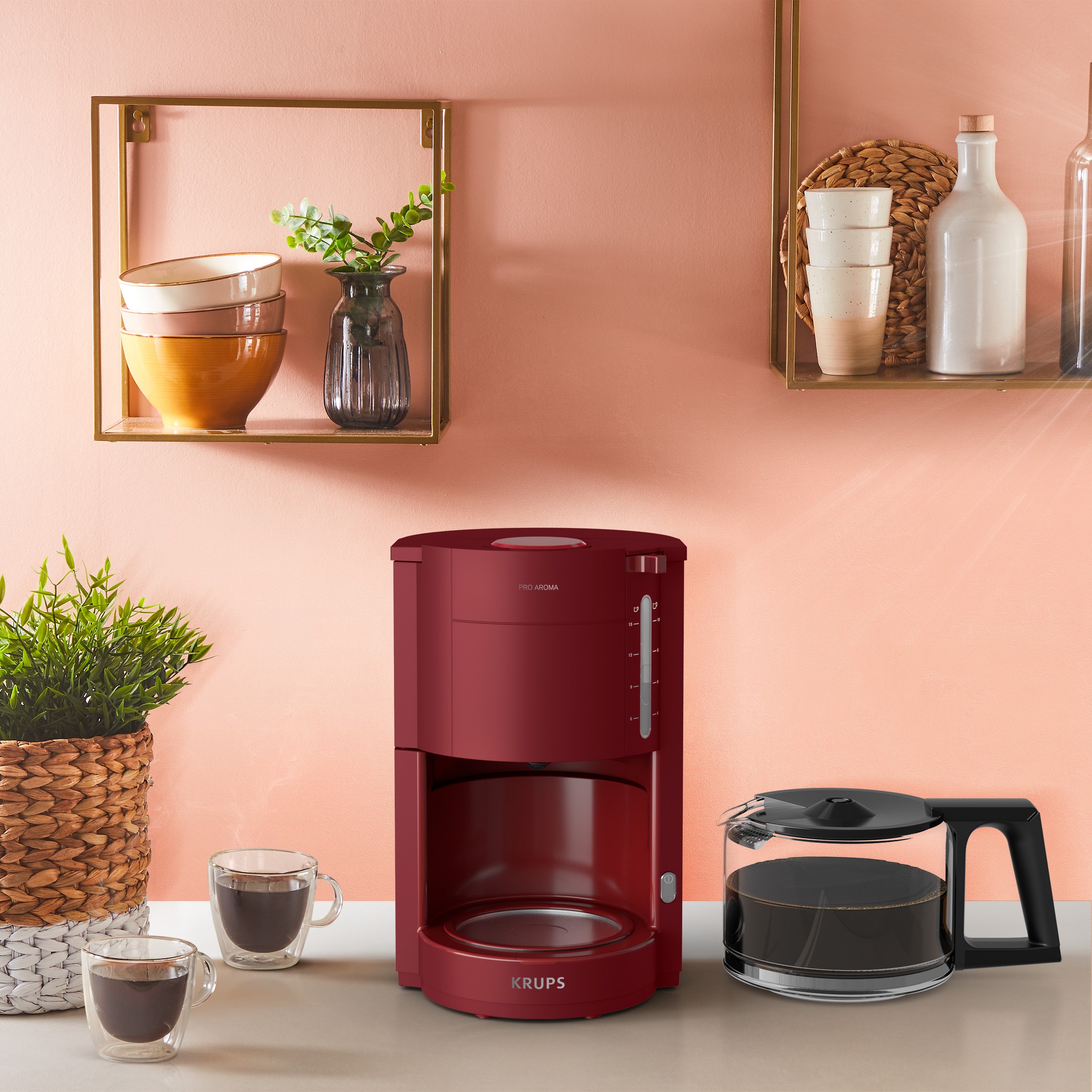 Krups Filterkaffeemaschine »F30905 Pro Aroma«, 1,25 l Kaffeekanne, Papierfilter-Permanentfilter, 1x4, Filterhalter Öffnungshilfe, 1,25 l, 30 Minuten Warmhaltefunktion