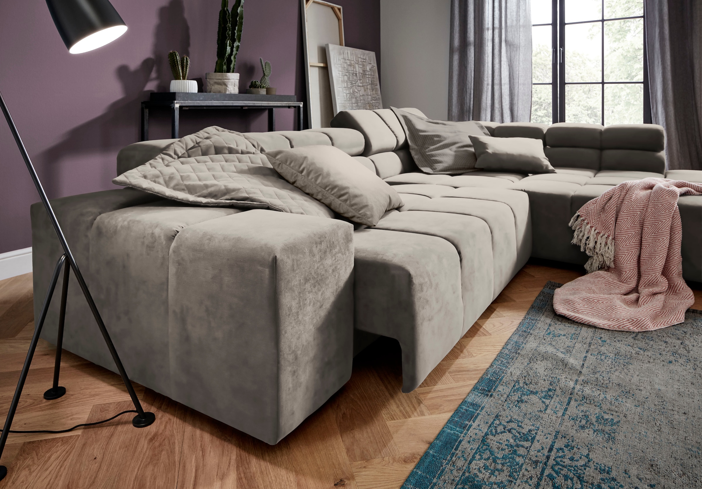 INOSIGN Ecksofa »Ancona incl. Kopfteilverstellung, OTTOs Choice, Breite 319cm, L-Form«, wahlweise motorische Sitztiefenverstellung, auch in Cord + Easy Care