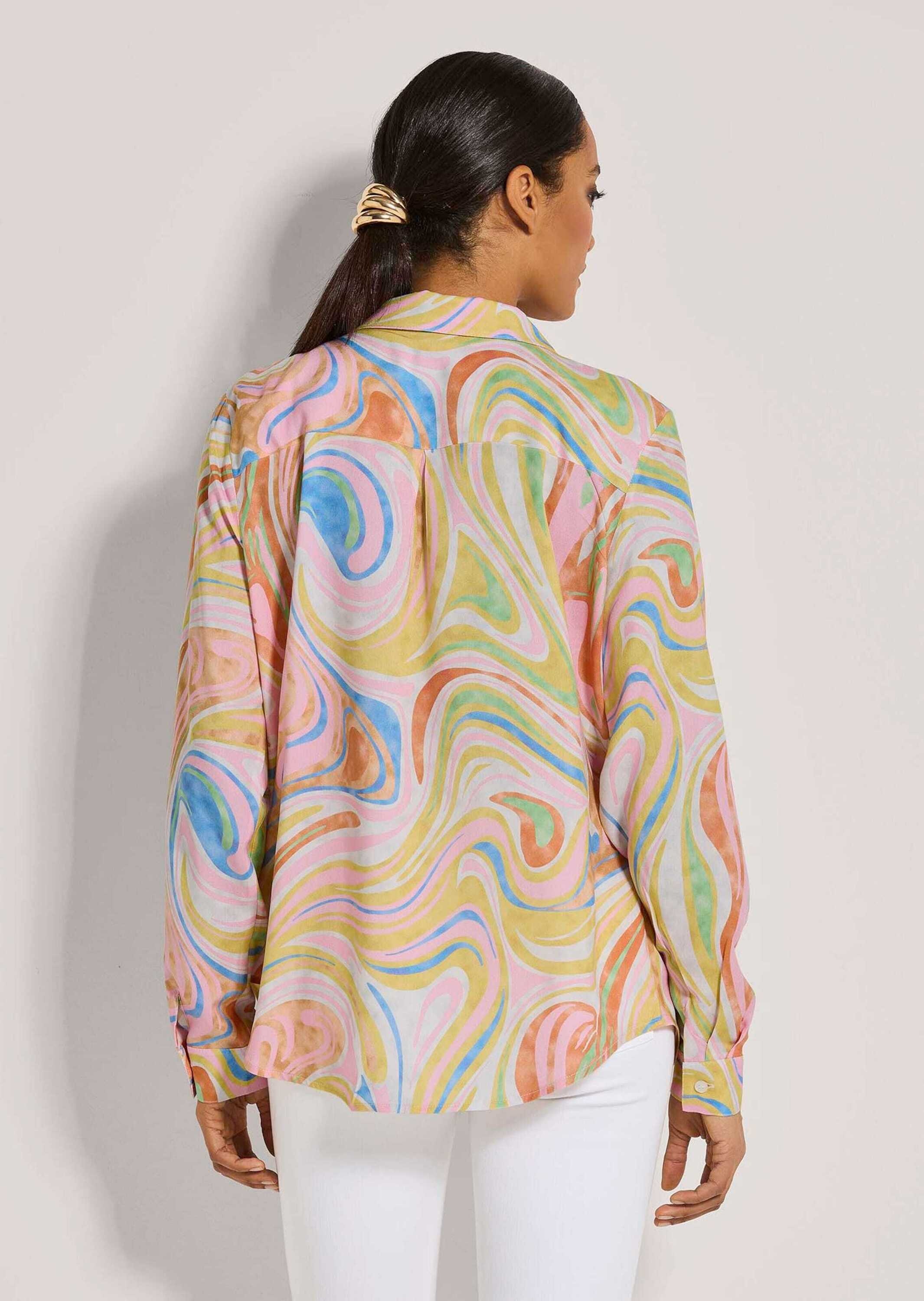 MADELEINE Hemdbluse »Bluse Longbluse mit Unikat-Print«