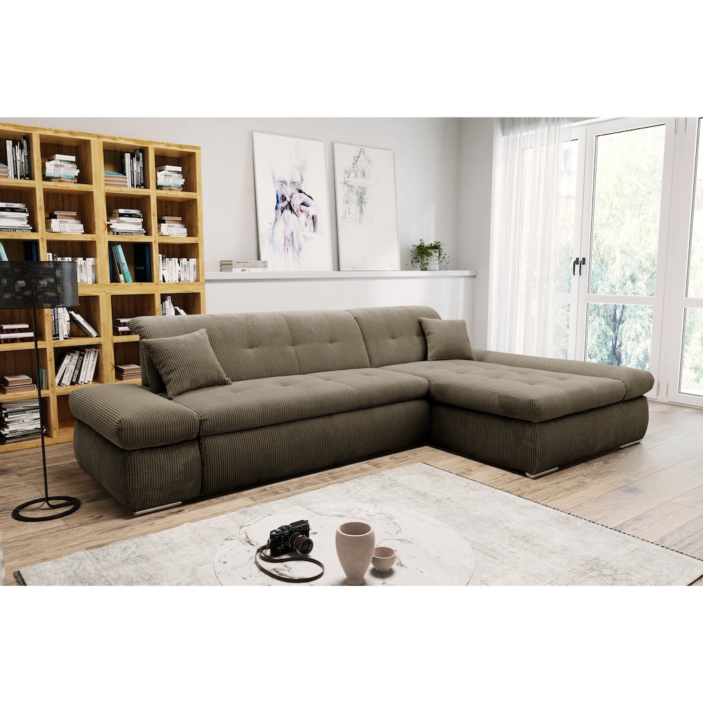 DOMO collection Ecksofa »Moric Schlafsofa B/T/H 300/172/80 cm, auch in Cord, L-Form«