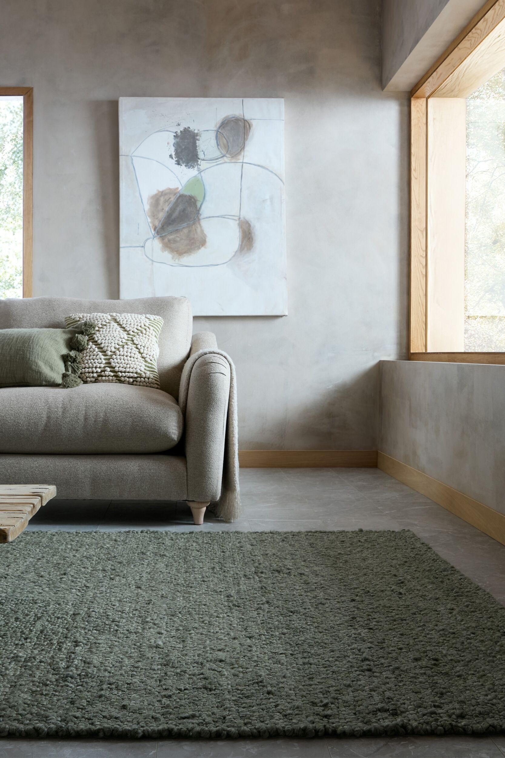FLAIR RUGS Designteppich "FINLEY" rechteckig 10 mm Höhe Bouclé-Design in Wolloptik
