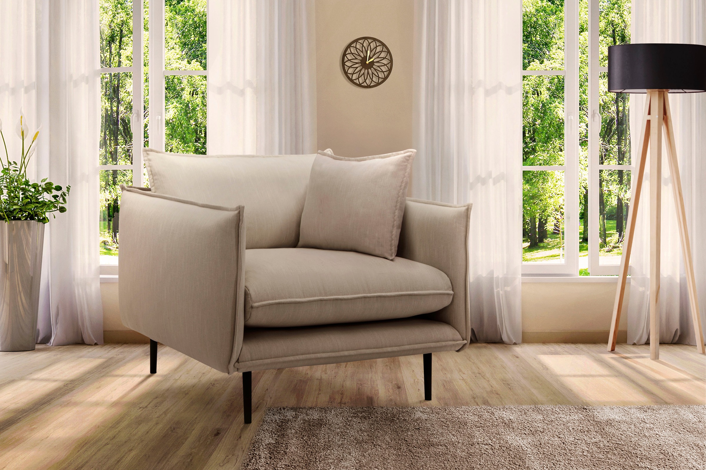 Home affaire 1,5-Sitzer "Somba" mit dickem Keder und eleganter Optik günstig online kaufen