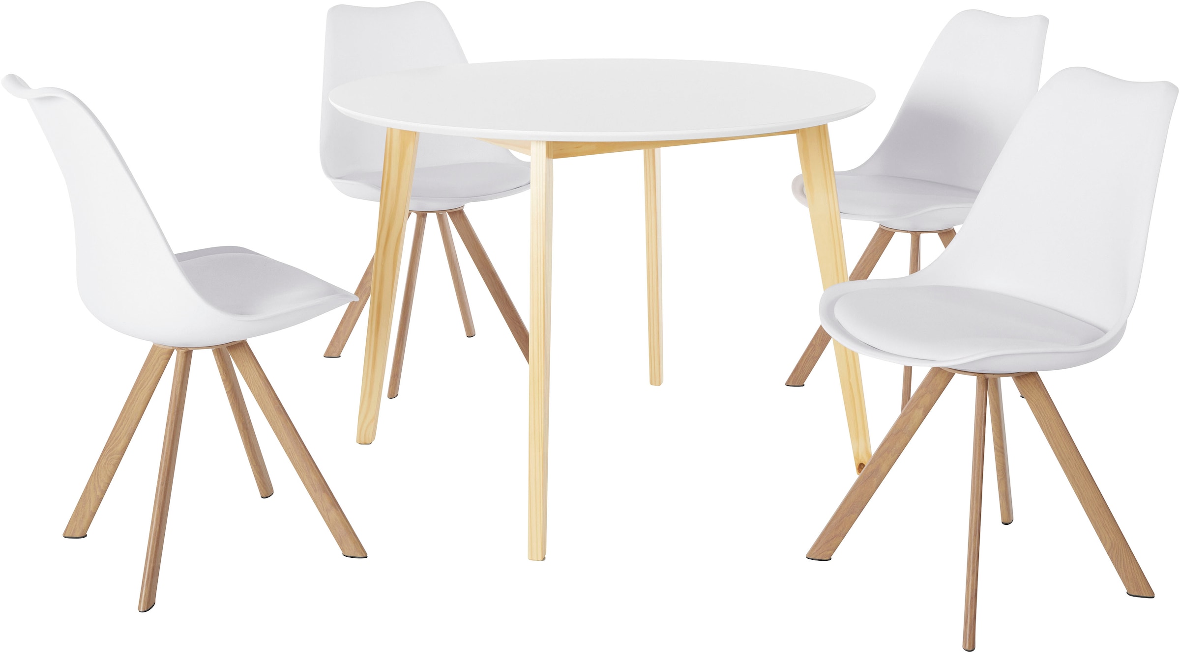 INOSIGN Essgruppe »Levent«, (Set, 5 tlg.), bestehend aus 4 Lazio Stühlen und dem Cody Tisch