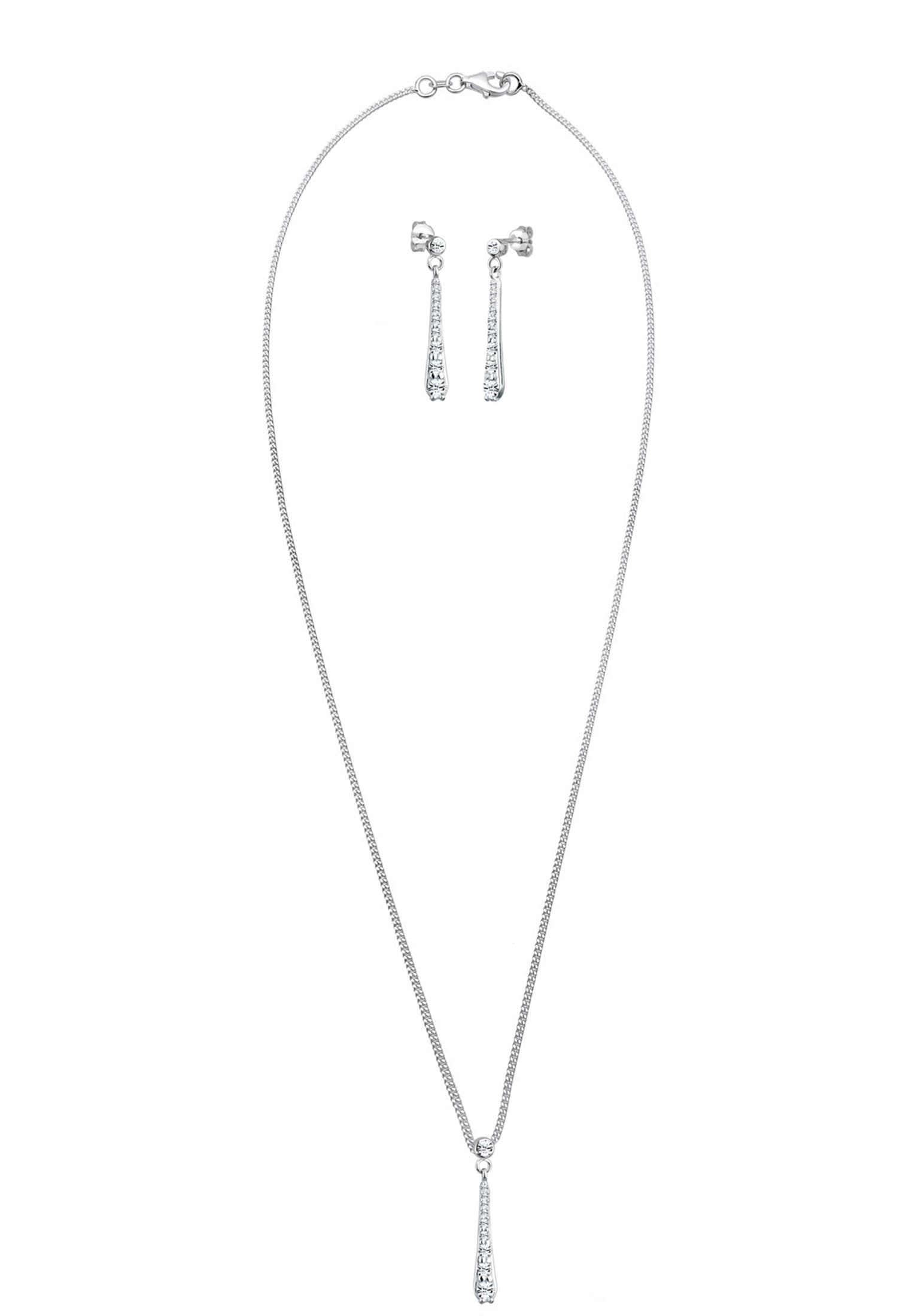 Elli Ohrring und Ketten Set »Schmuckset Weiß 925 Sterling Silber, mit Kristallen von Swarovski®« ()