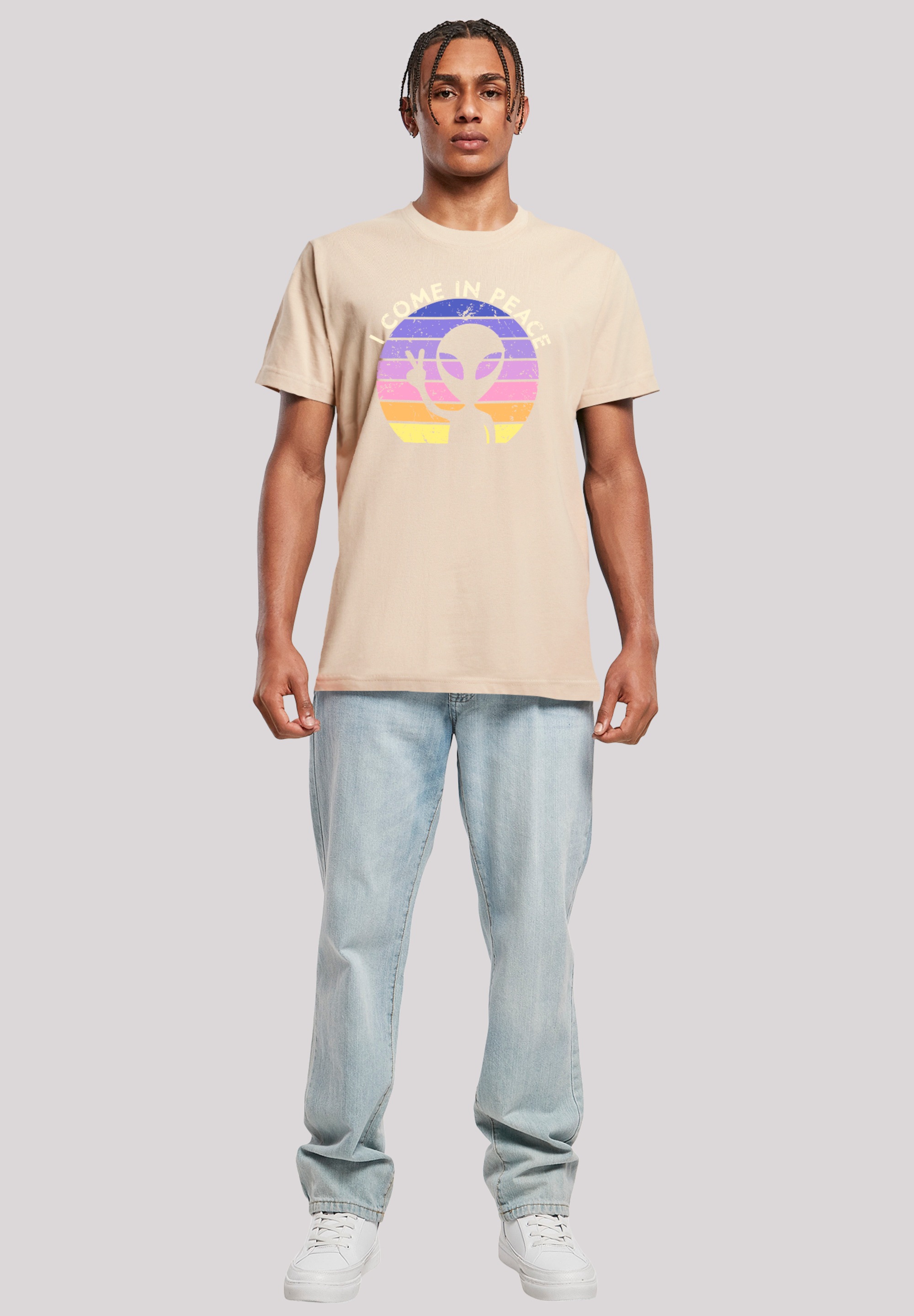 F4NT4STIC T-Shirt »Alien Peace Sunset«, Premium Qualität