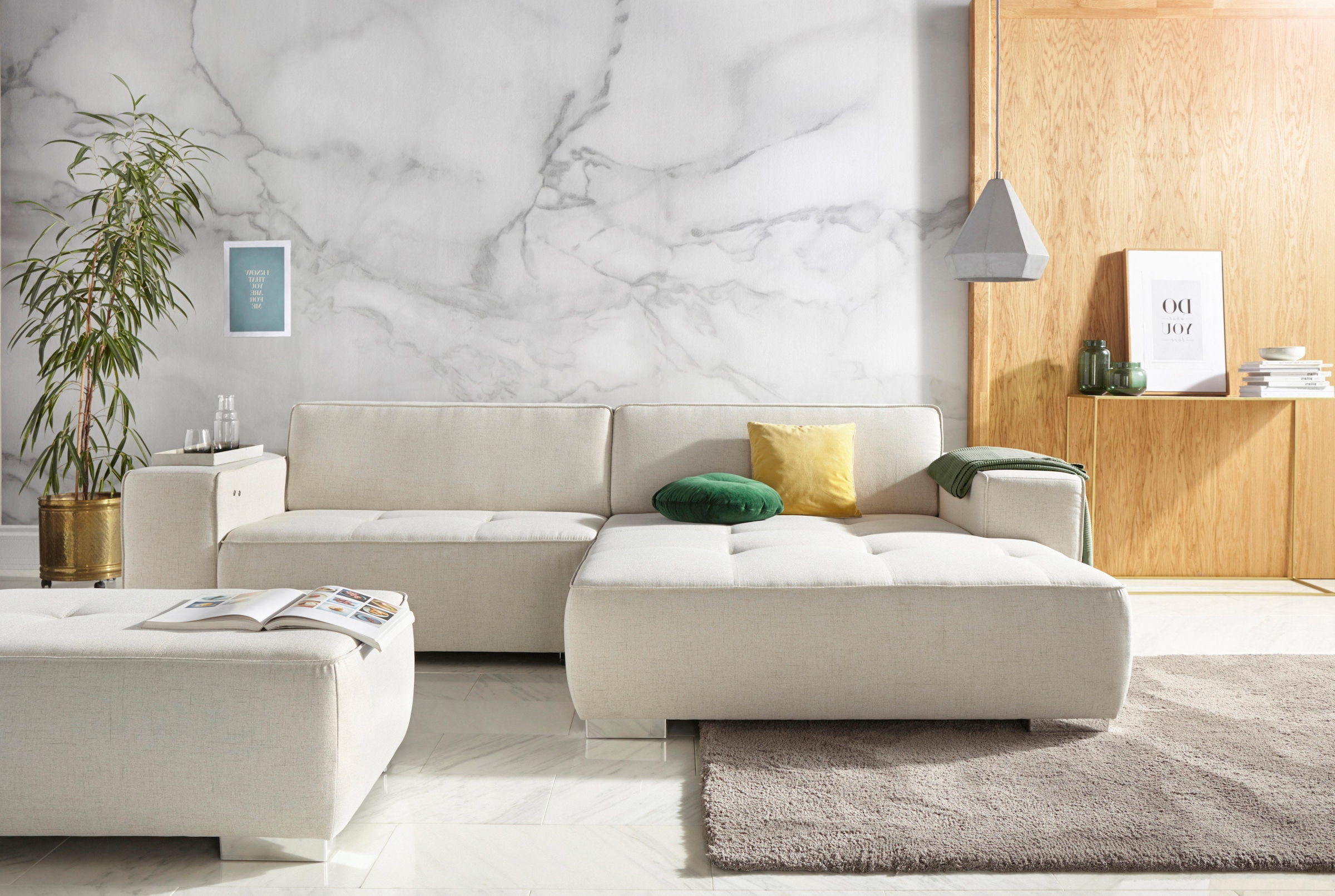 Home affaire Ecksofa "Sapporo L-Form" wahlweise Bettfunktion oder Sitztiefe günstig online kaufen